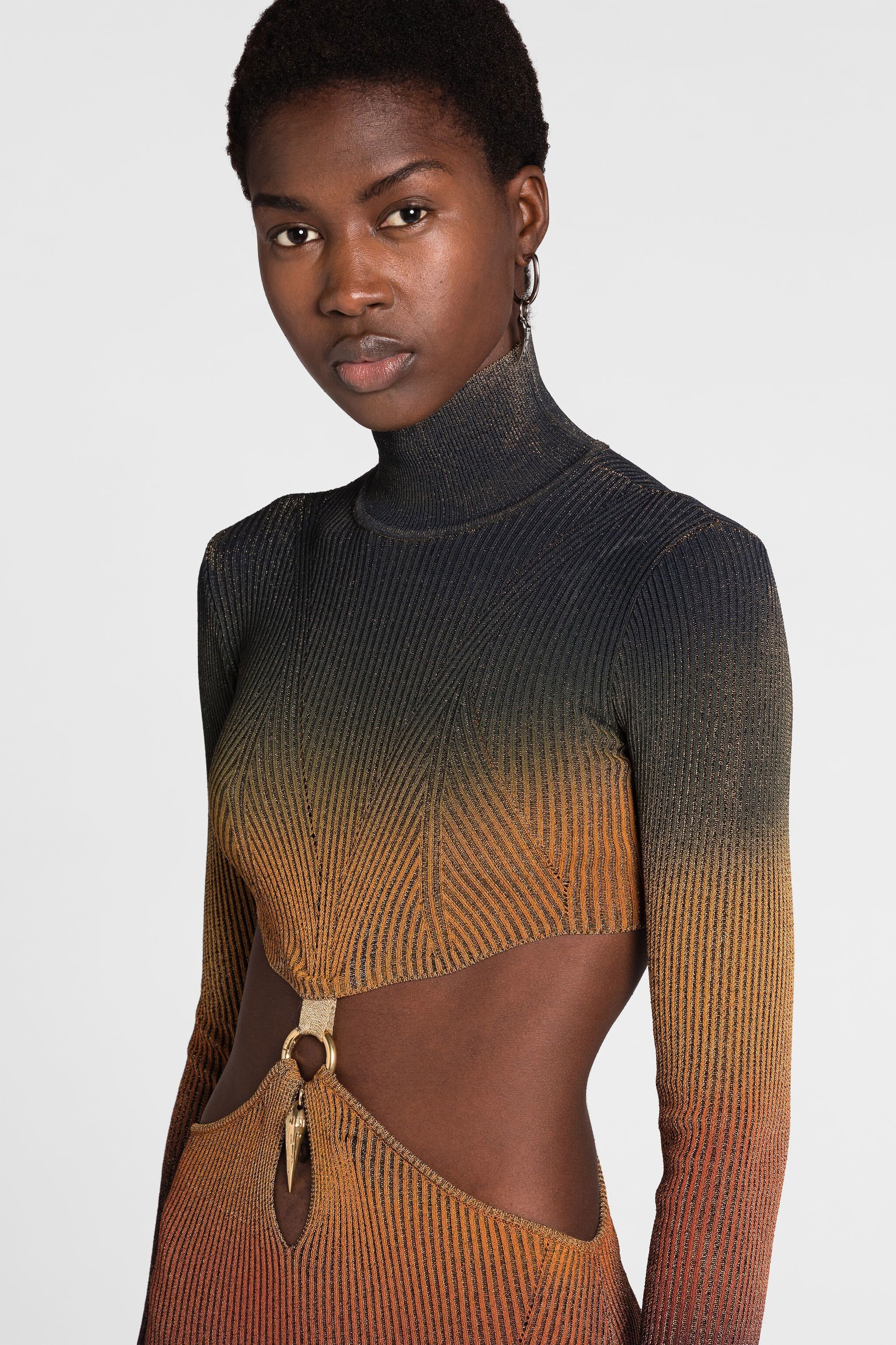 ROBERTO CAVALLI CUT-OUT MINIKLEID MIT TIGERZAHN 