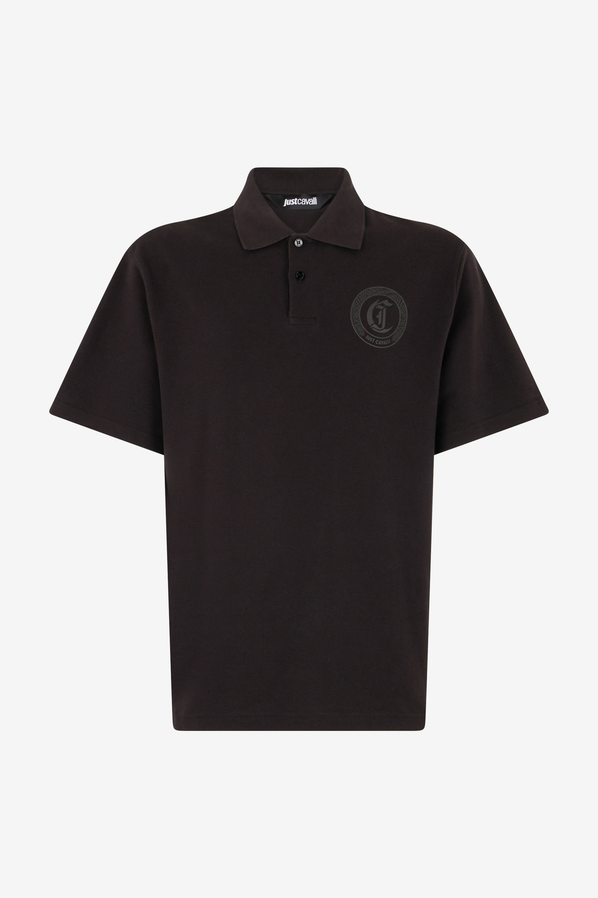 Roberto Cavalli Uomo Polo Con Ricamo Monogram Jc - Abbigliamento Black