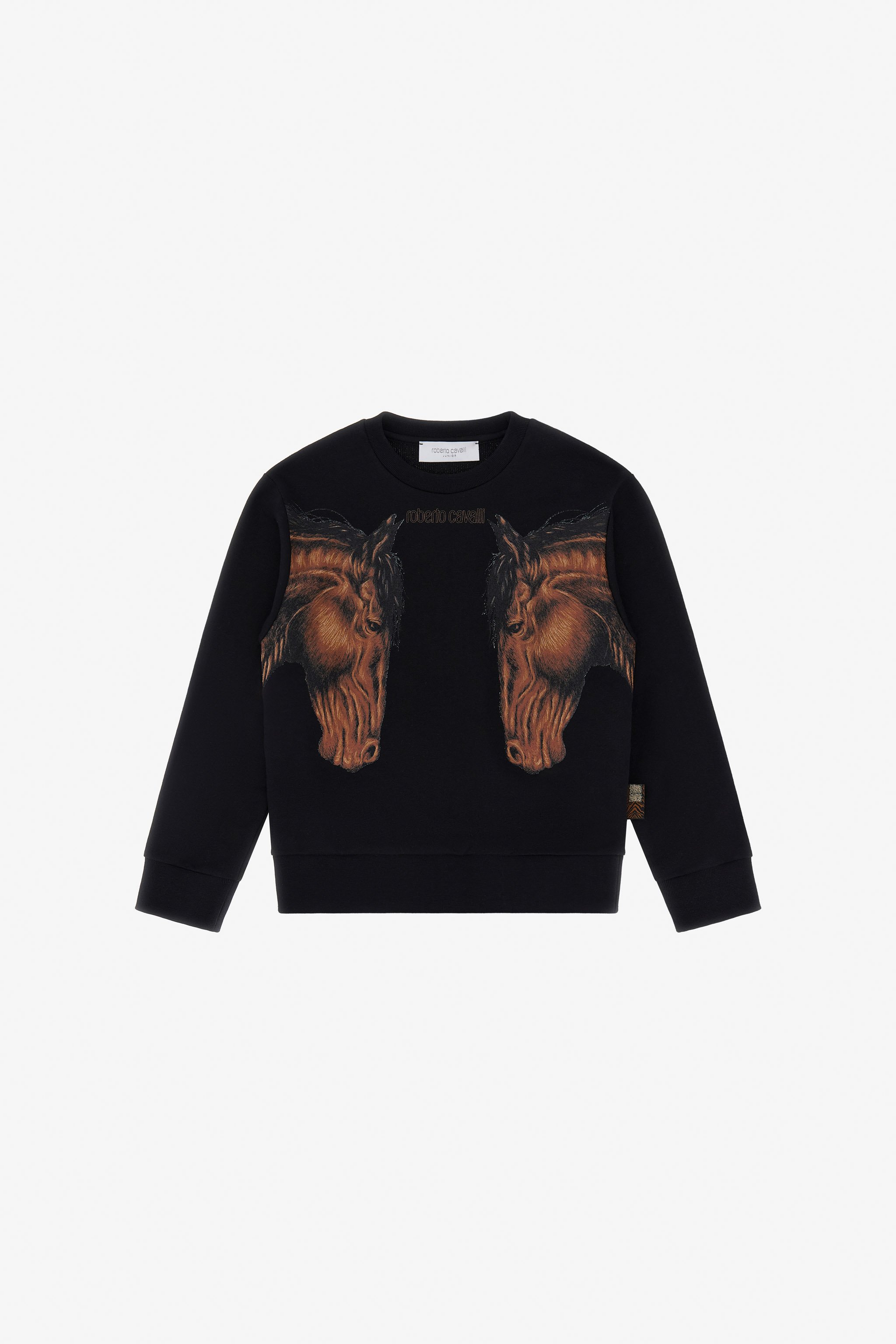 Roberto Cavalli Printed Sweatshirt In Black
