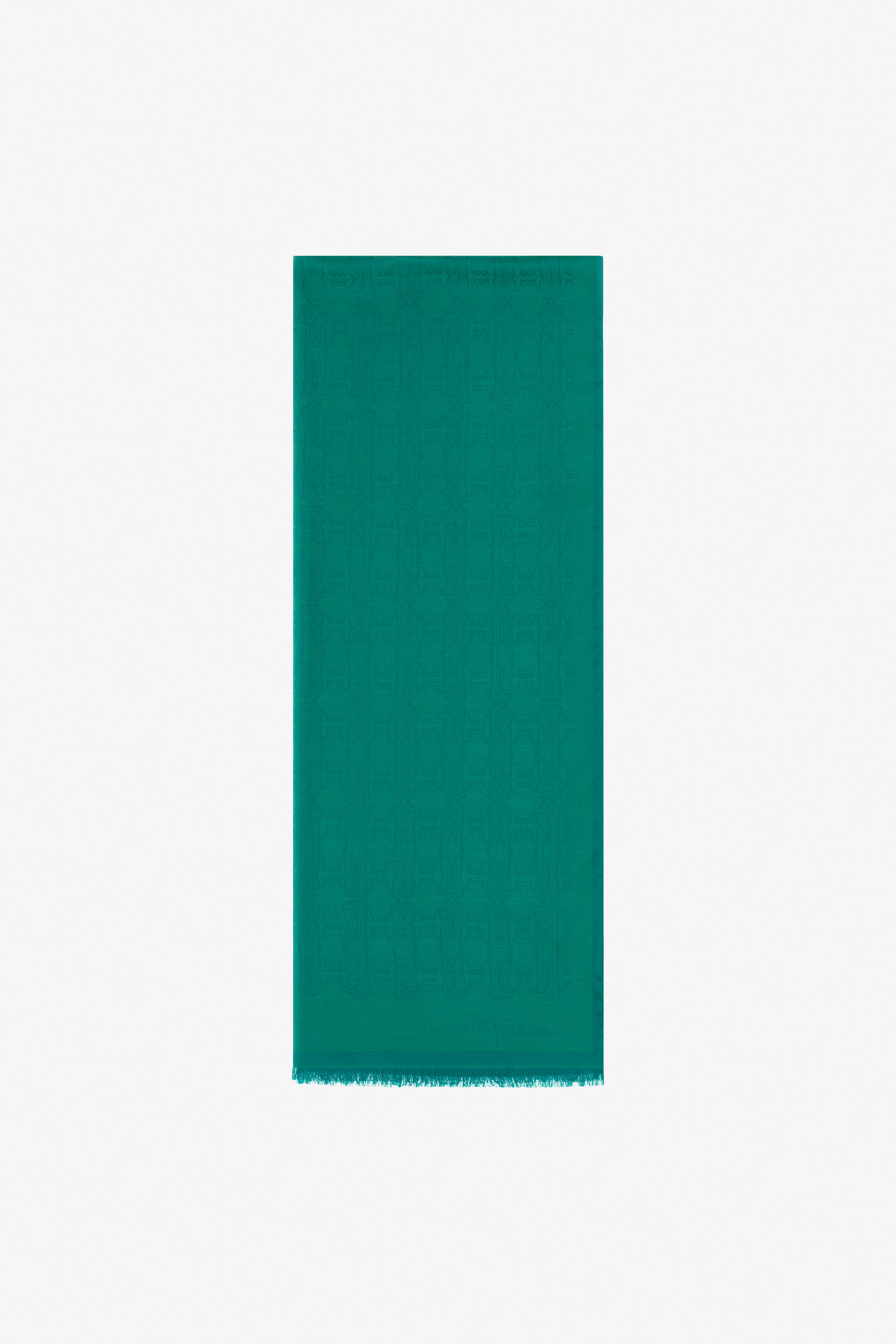 Roberto Cavalli Stole With Rc Monogram Print In Green
