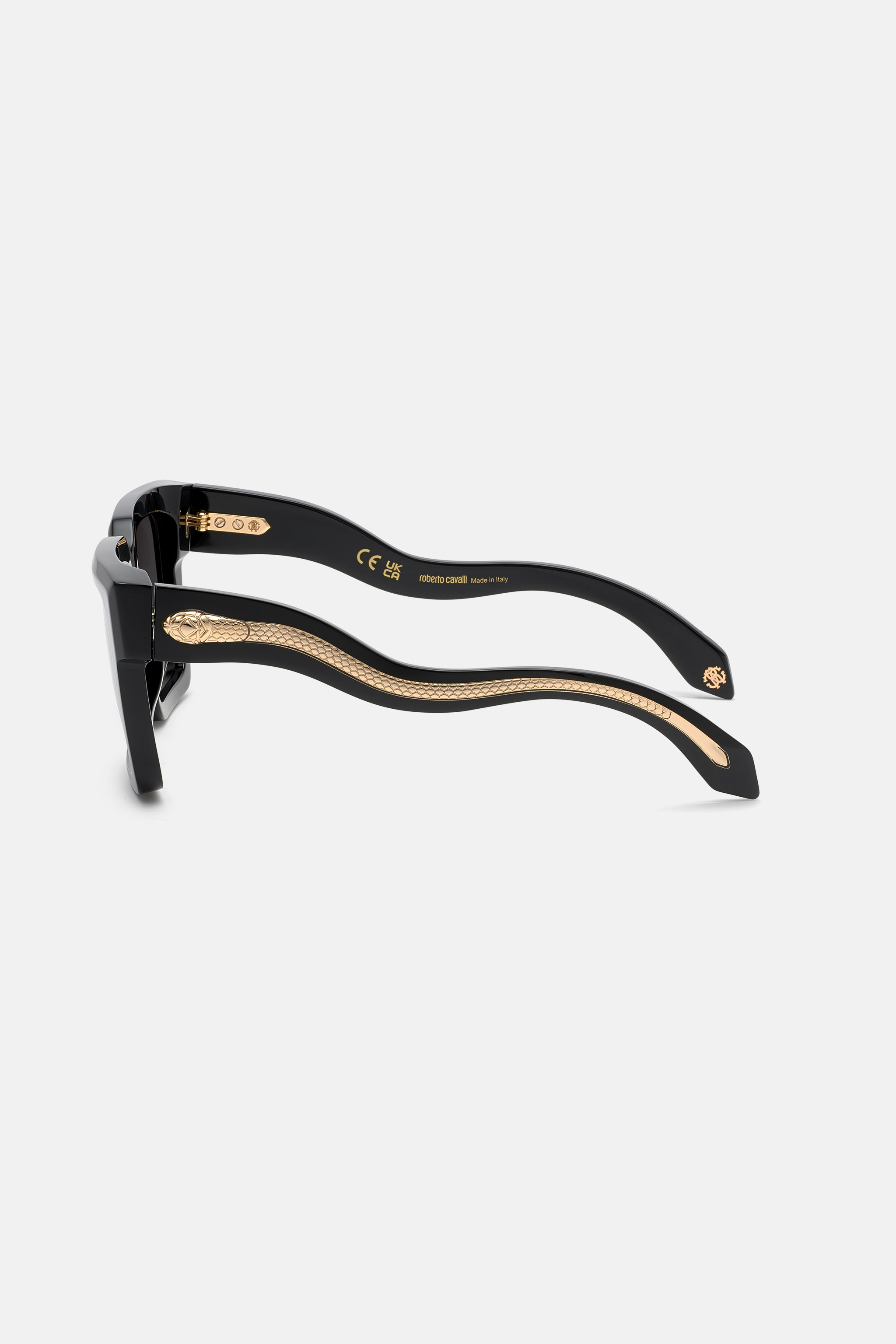 Roberto Cavalli Nero Lucido Acetate Sunglasses In Black