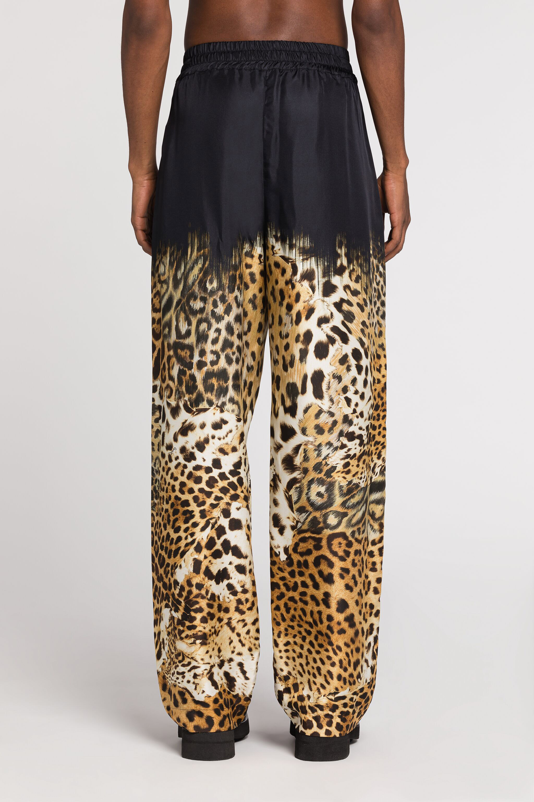 Leopard-Print Silk Trousers