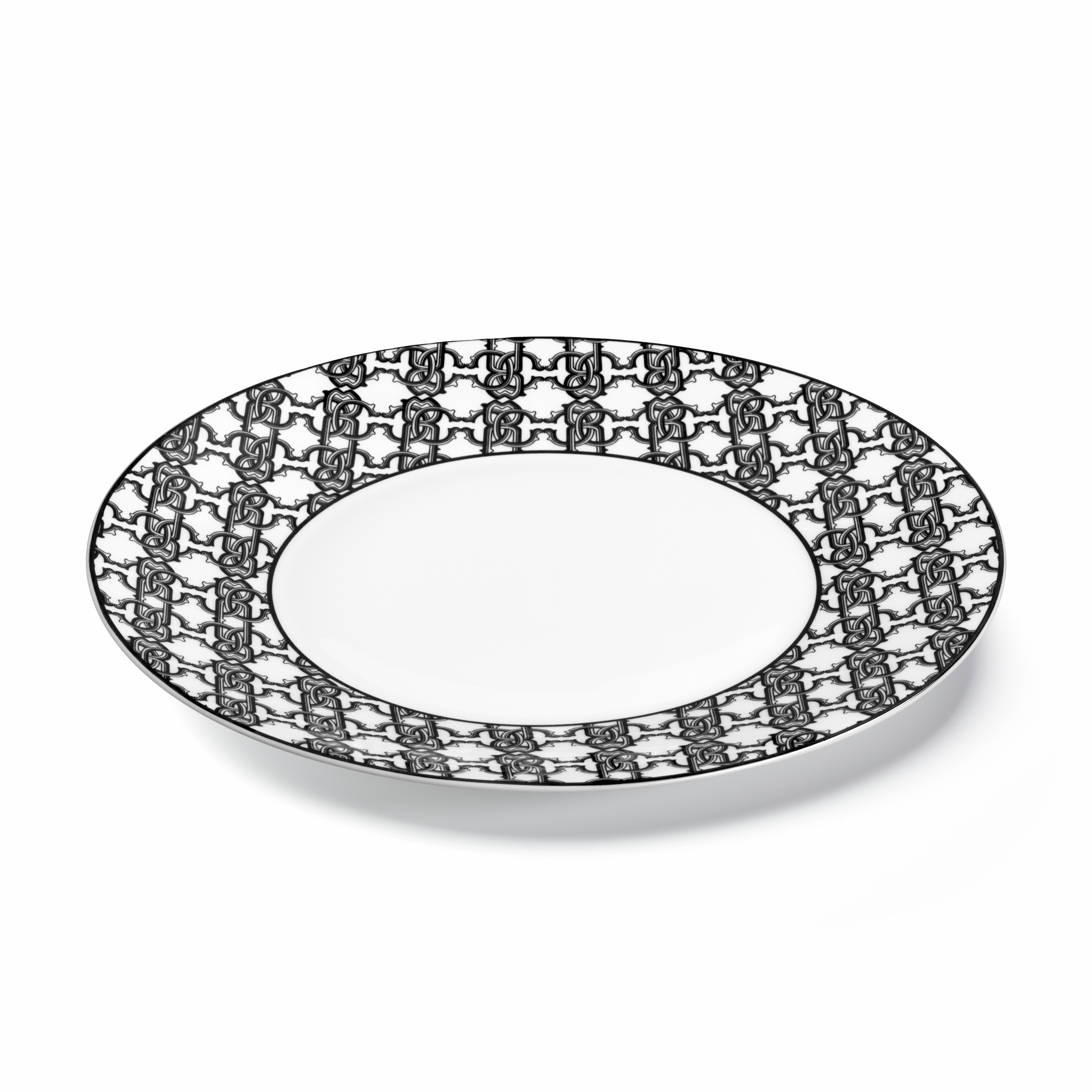  Roberto Cavalli Monogram Black 2 Dinner Plates Set -  Plates Unica 