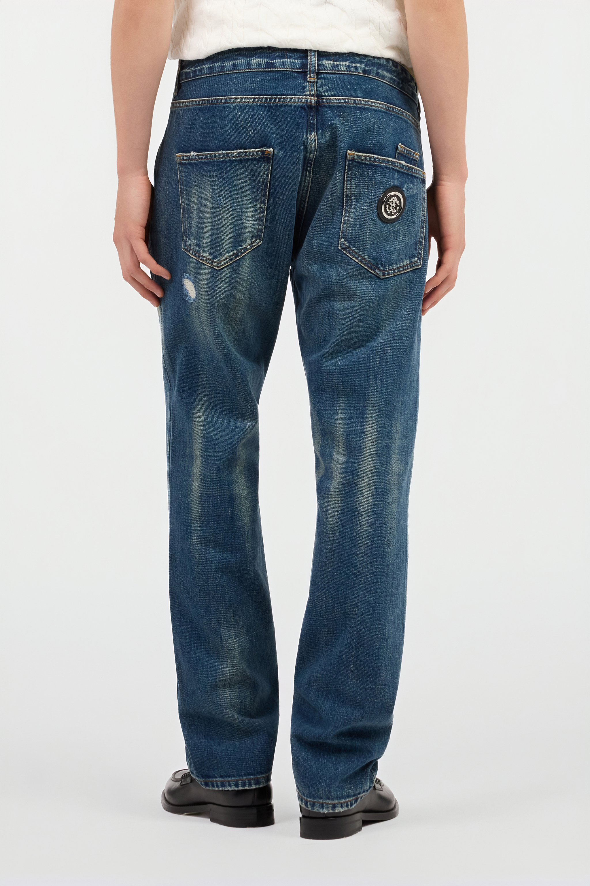Snake-Print Slim-Fit Jeans