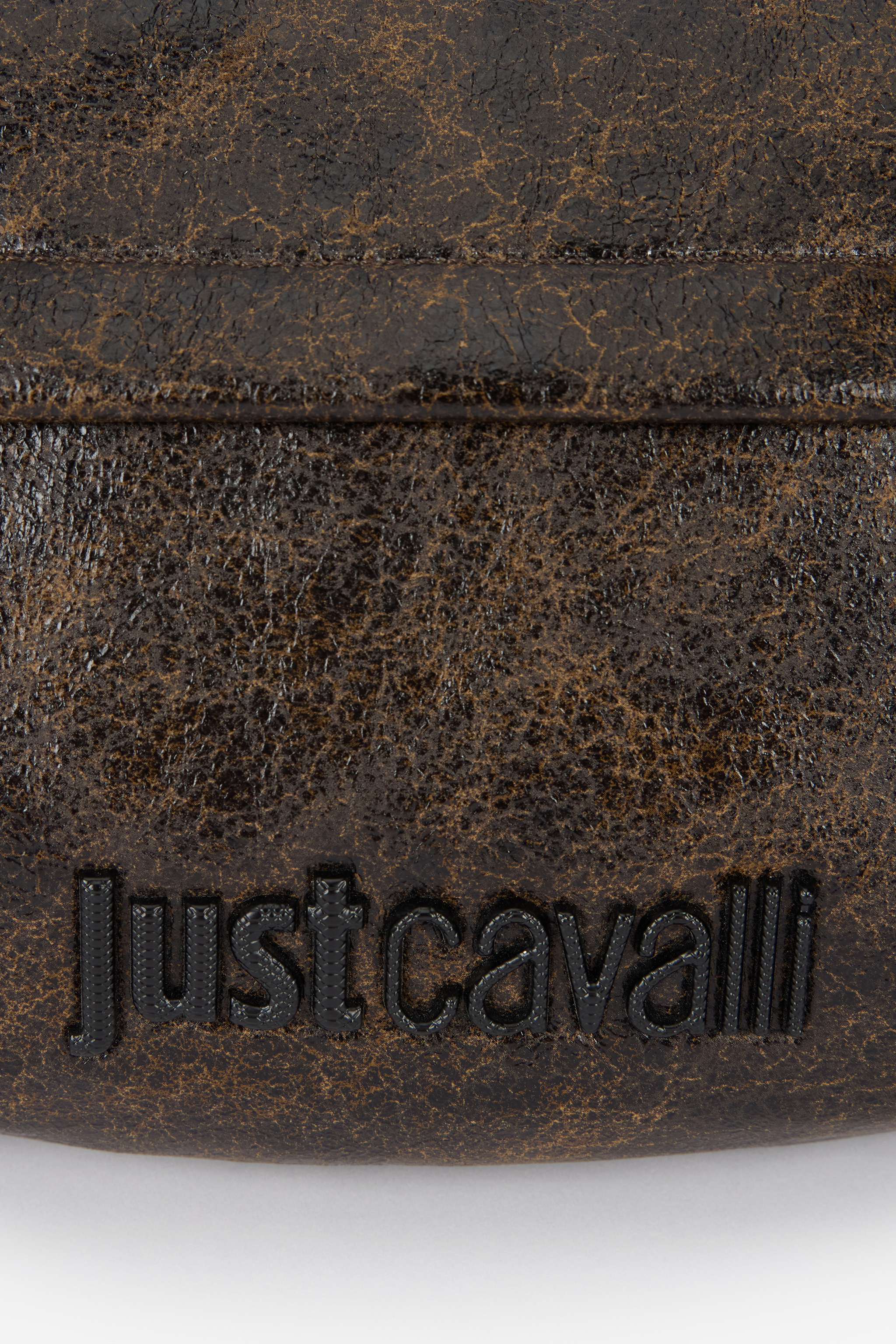 Roberto Cavalli Distressed-effect Brown Belt Bag In Brown