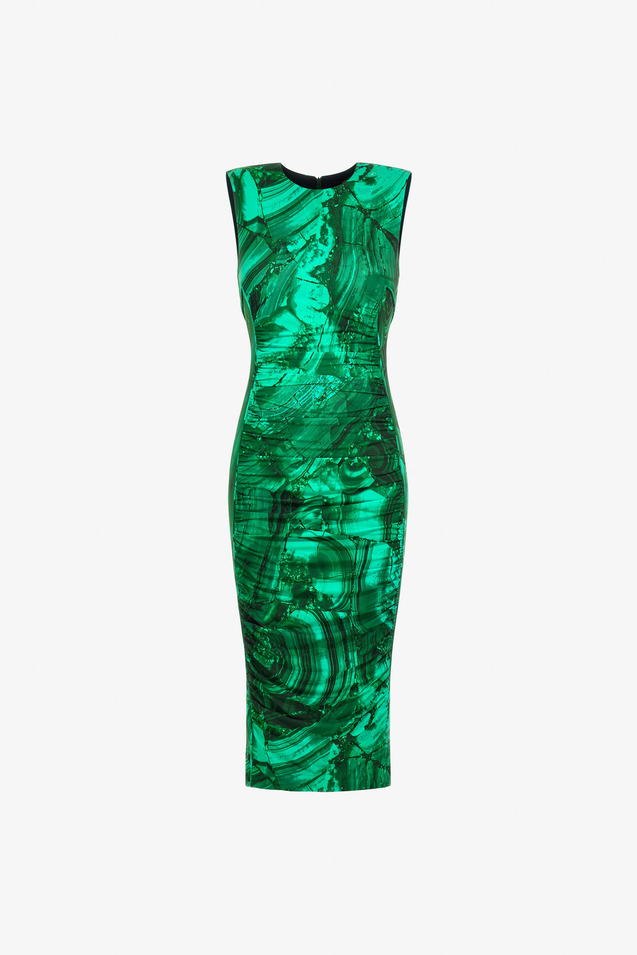 Malachite Print Midi Dress