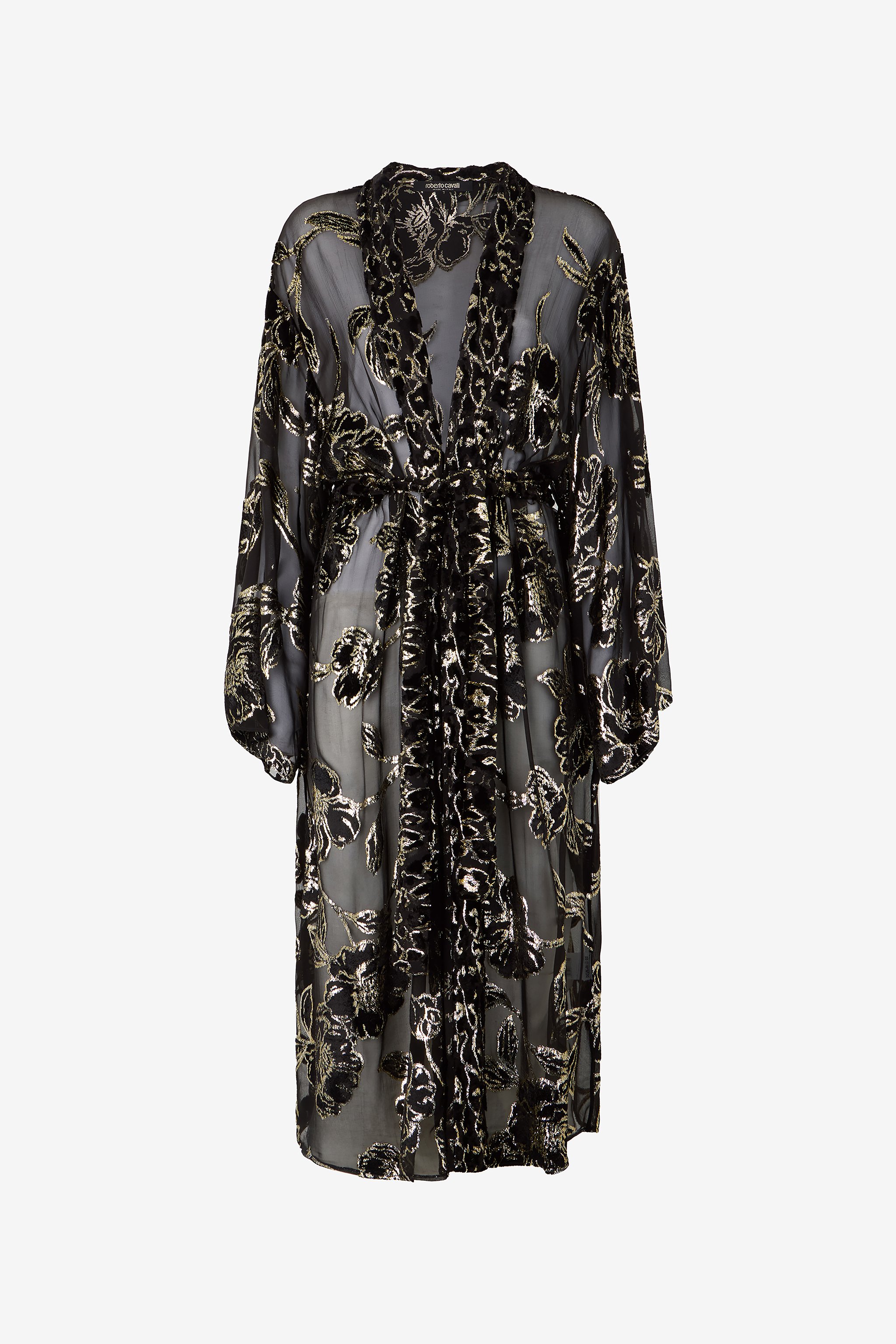 See-Through Robe With Floral Pattern