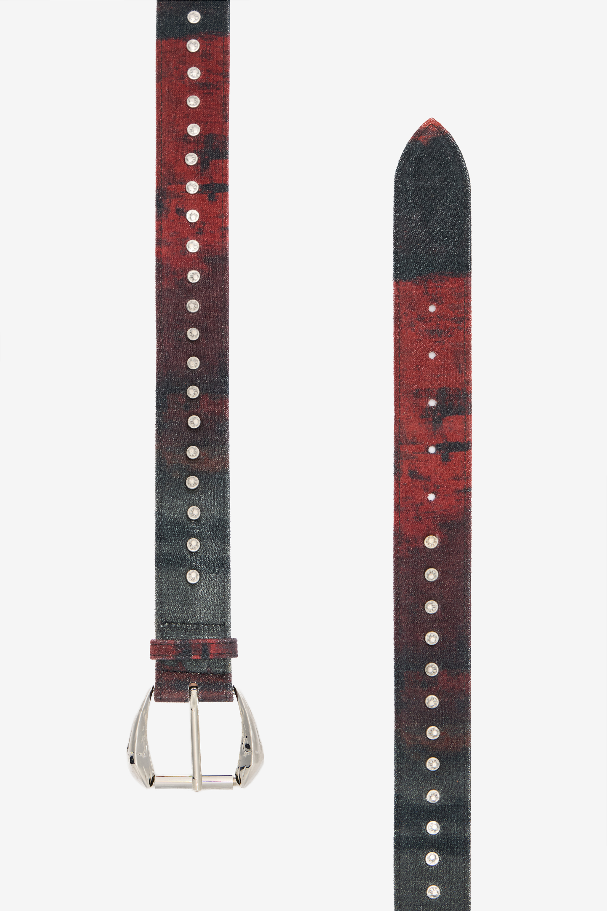 Roberto Cavalli Belt With Mottled-effect Print In Burgundy