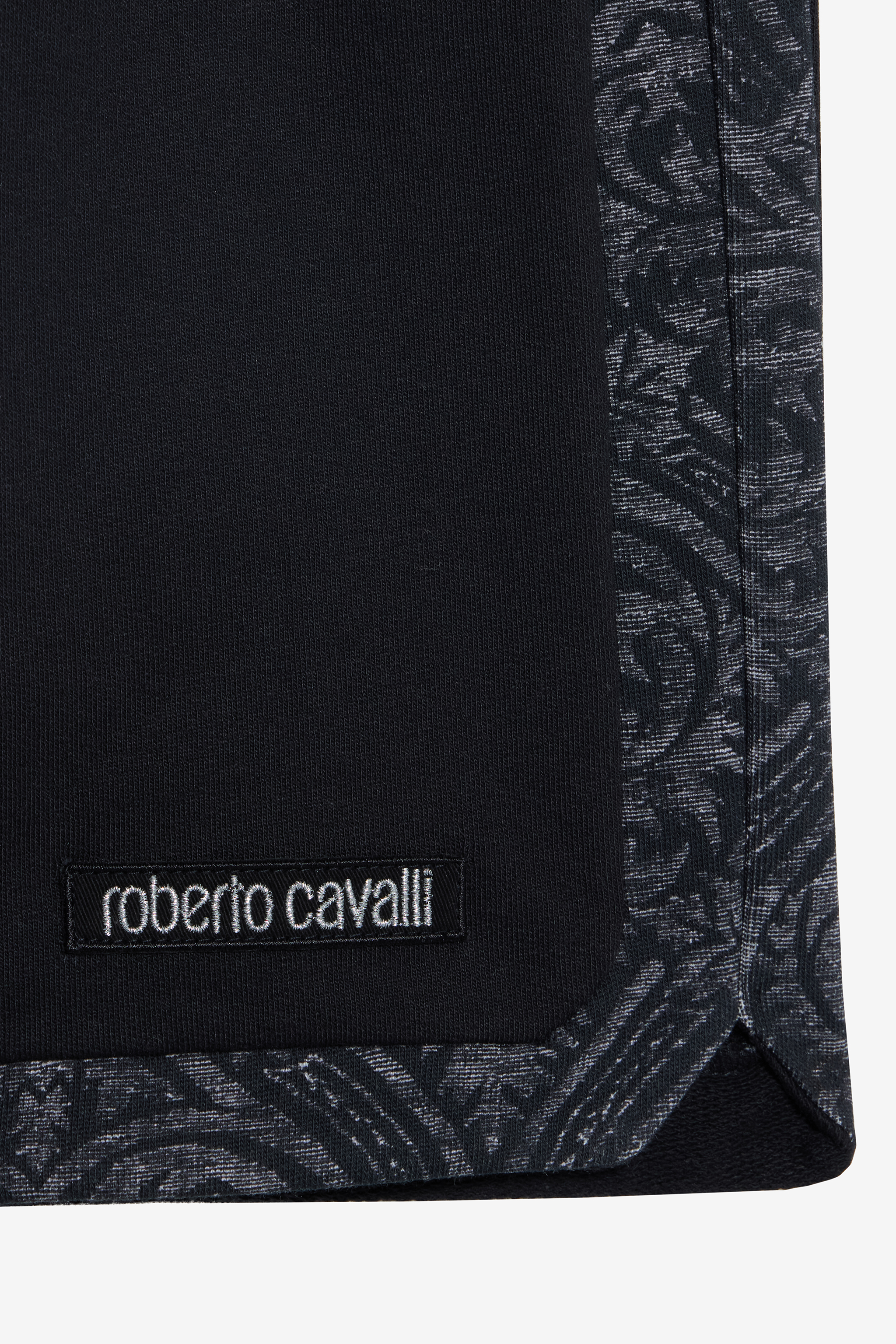 Black Bermuda Shorts with Jacquard Inserts