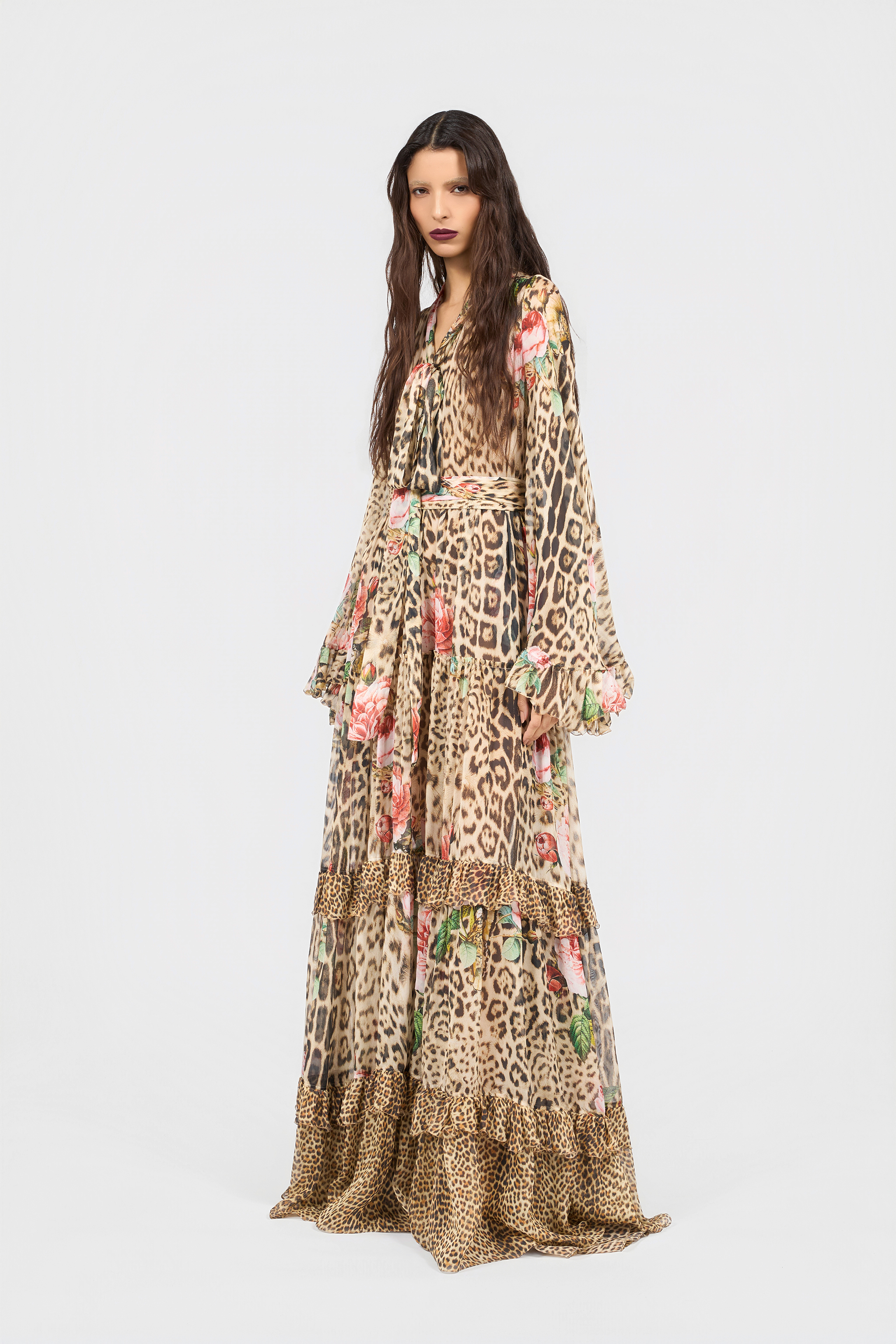 Roberto Cavalli Jaguar Roses Print Dress | Thumbnail 2
