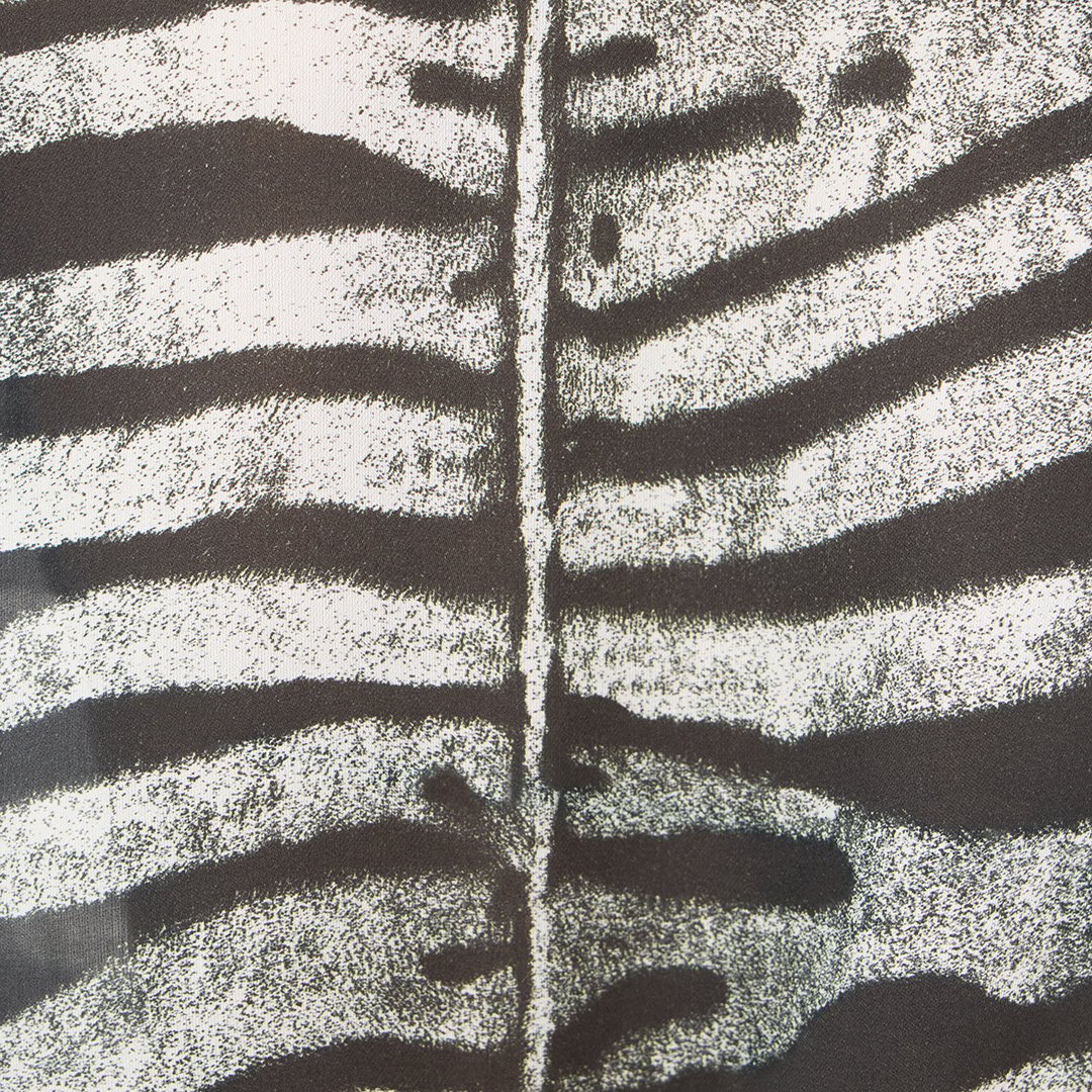Roberto Cavalli Dress With Belt And Zebra Print In Black/white