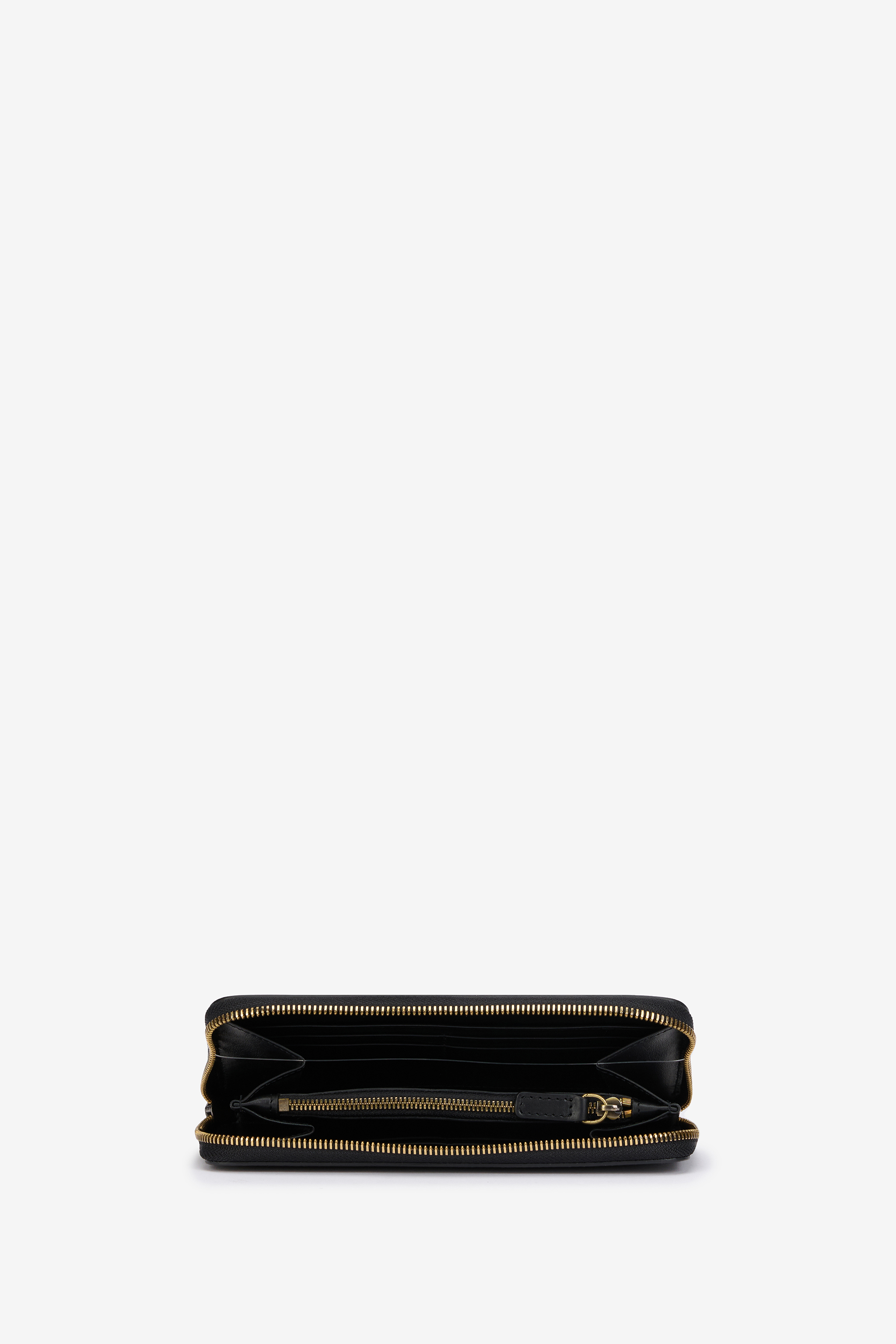 Roberto Cavalli Black Zip-around Wallet With Mirror Snake Monogram In Black