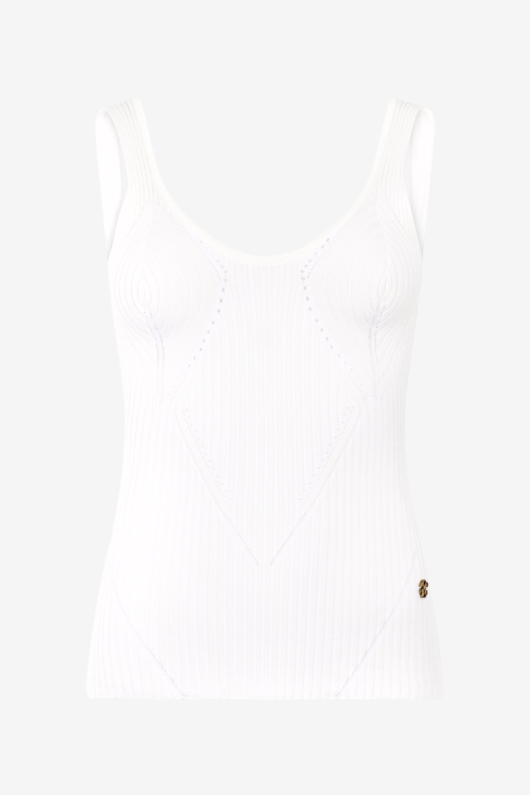 Roberto Cavalli Ribbed-knit Tank Top In White