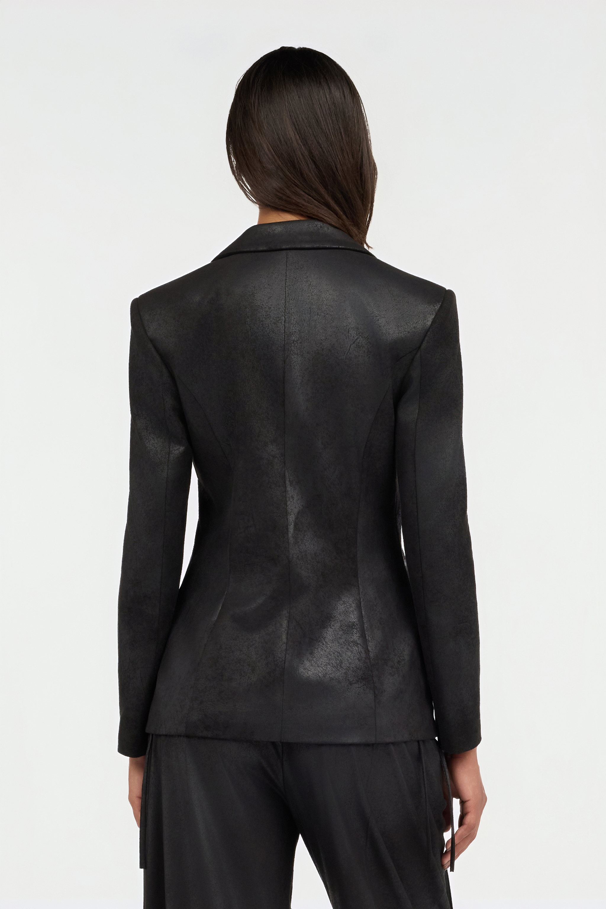 Roberto Cavalli Black Blazer With Lace-up Detail In Black