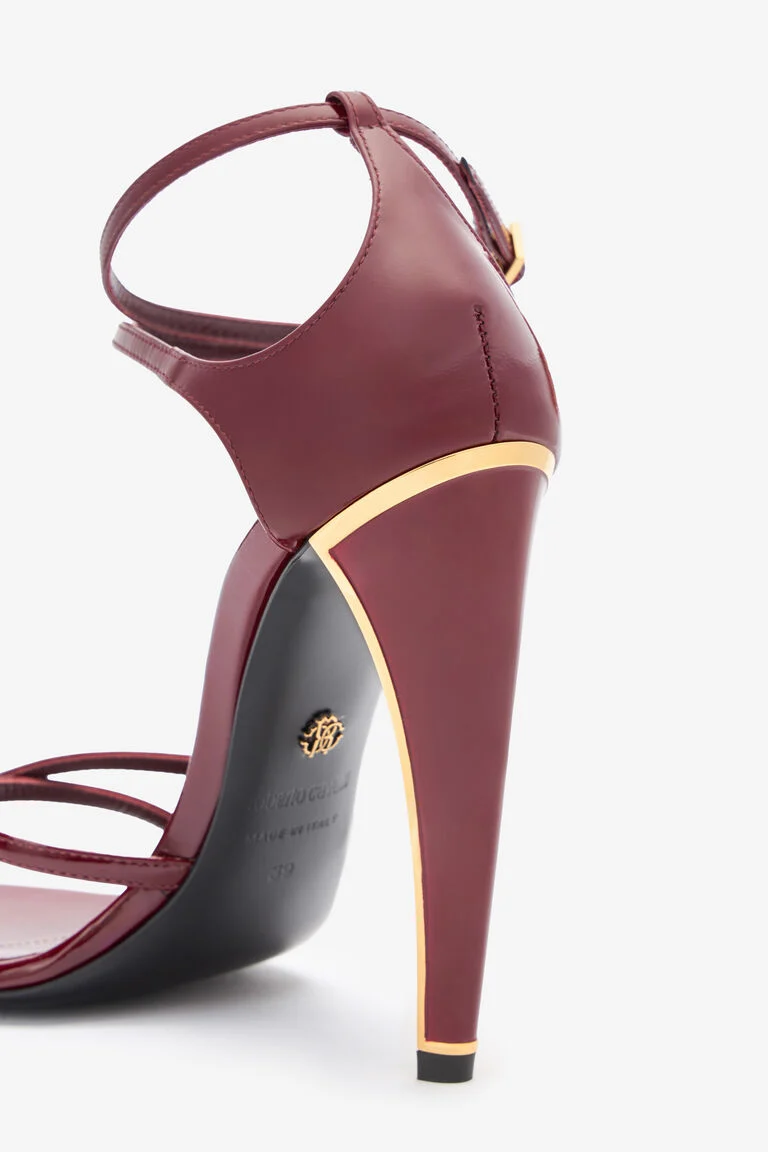 Roberto Cavalli Heeled Sandals With Fang Heel In Black