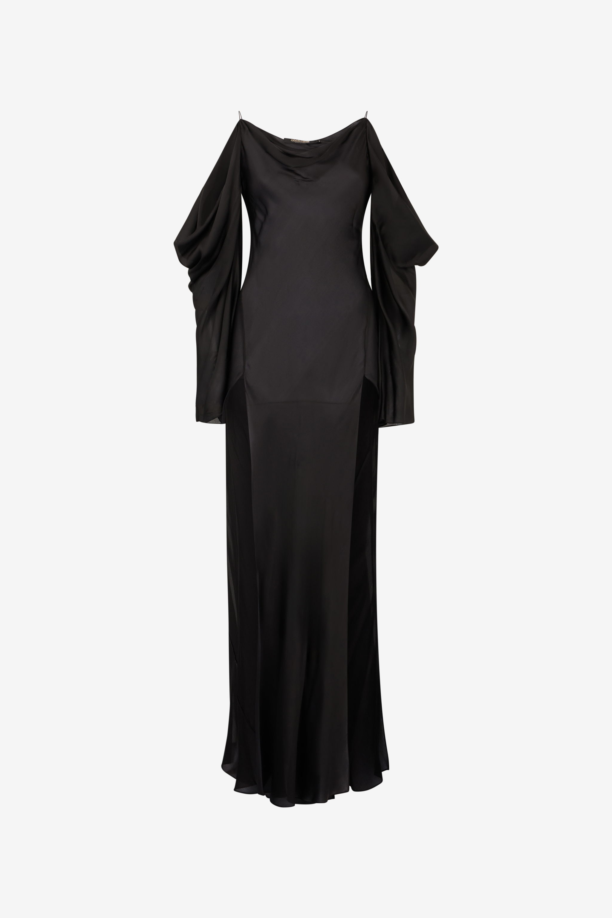 Shop Roberto Cavalli Langes Kleid Aus Seide In Black