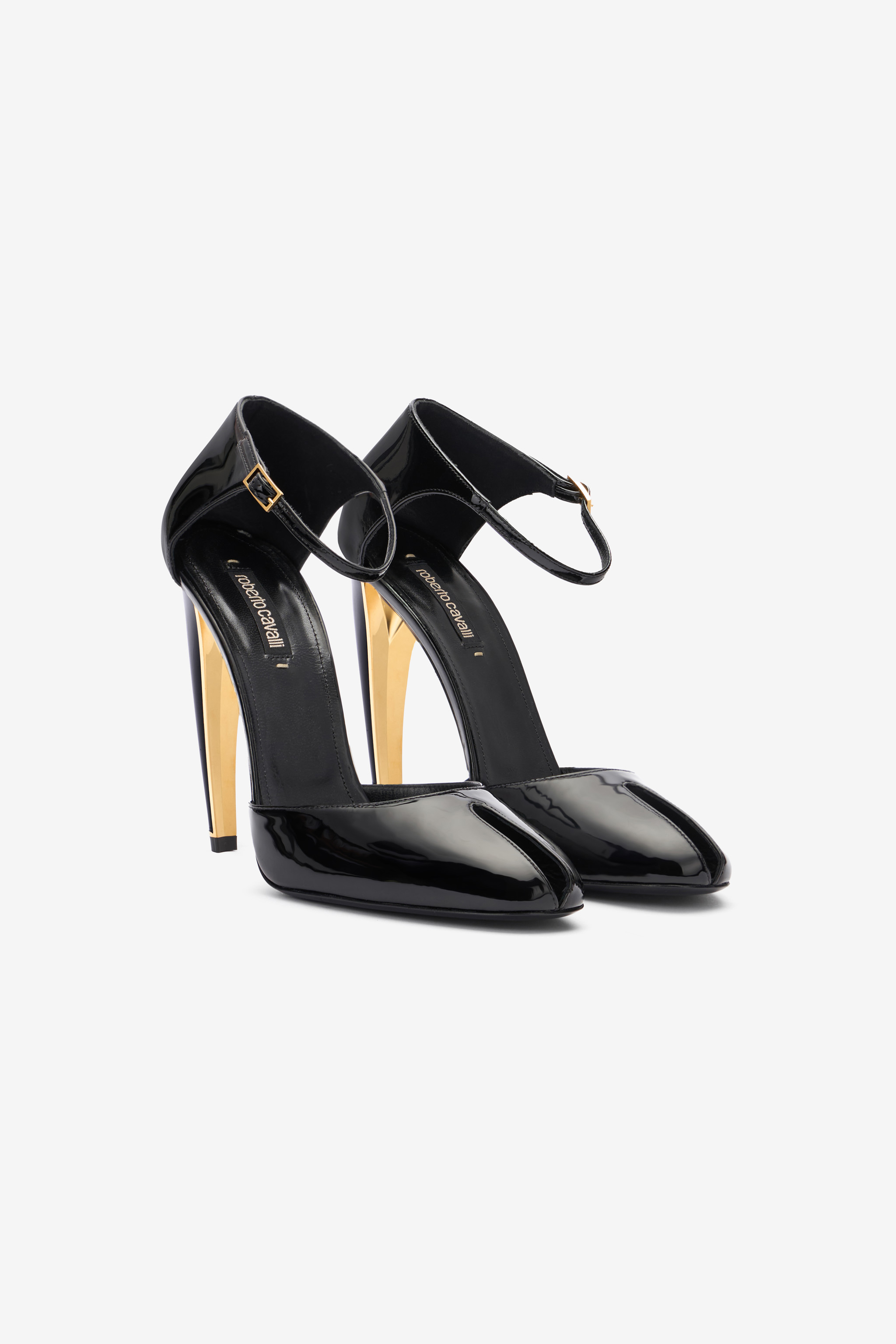ROBERTO CAVALLI PUMPS AUS LACKLEDER MIT ABSATZ FANG 