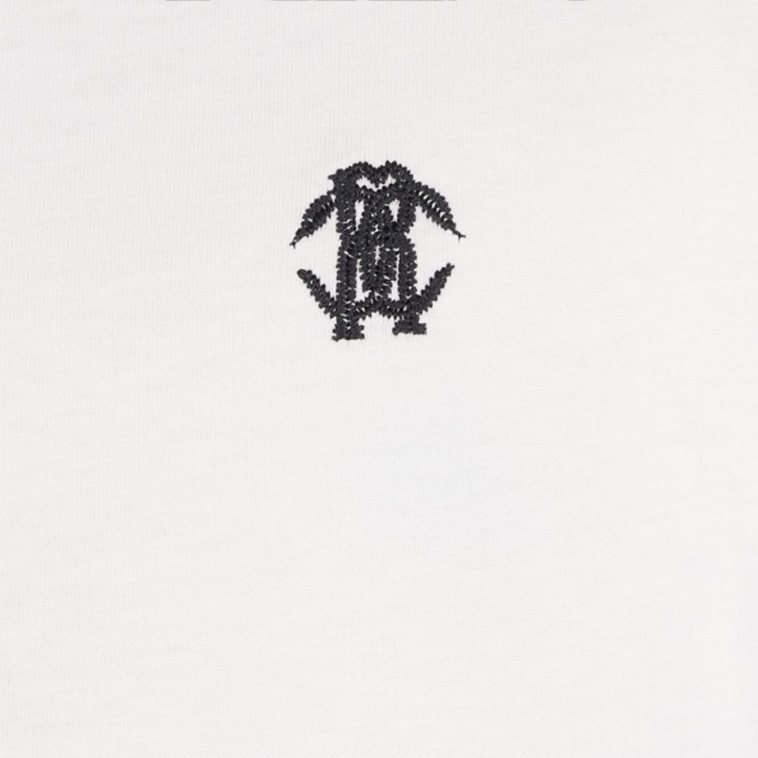 Roberto Cavalli T-shirt With Mirror Snake Monogram In White