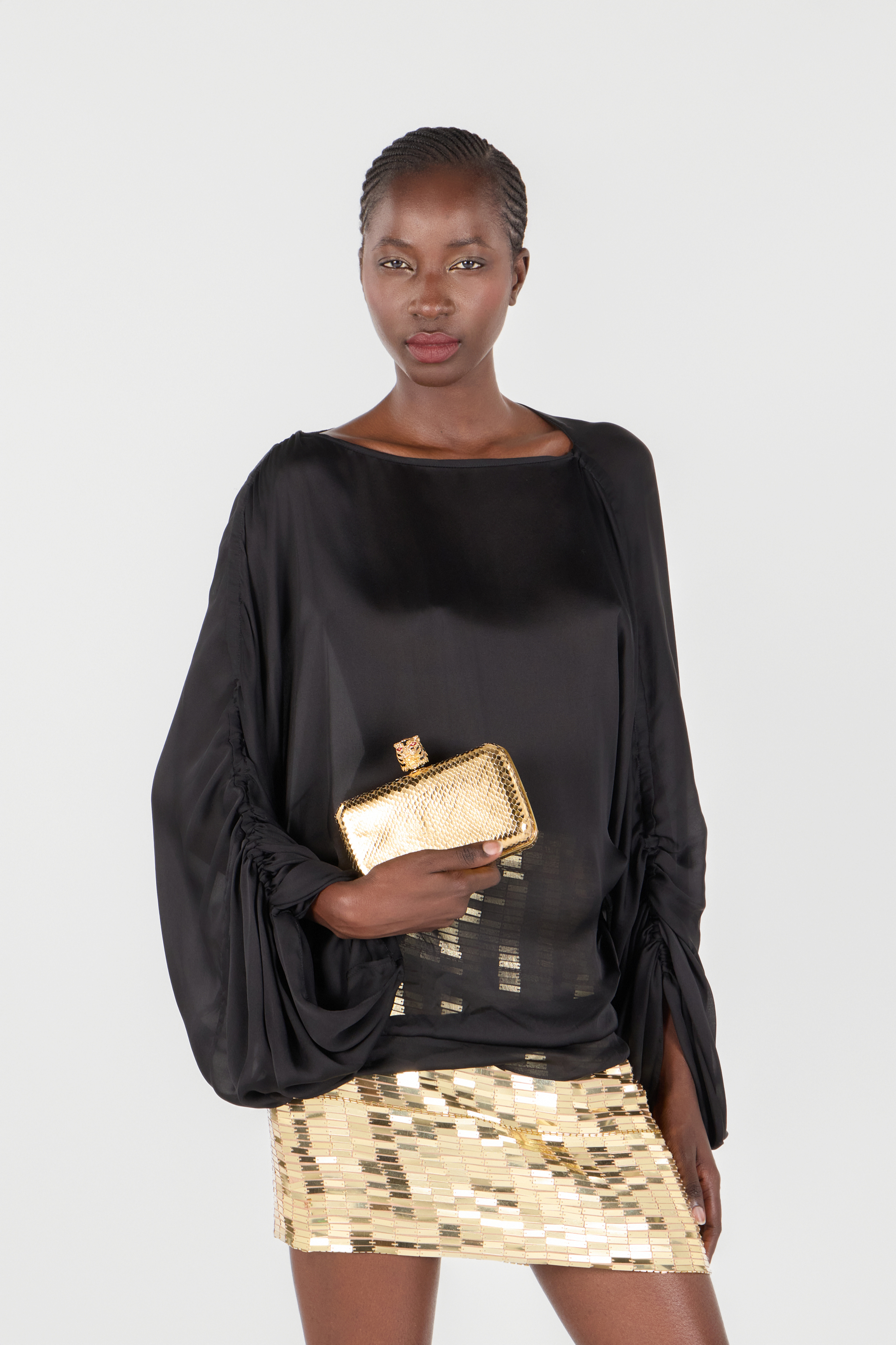 ROBERTO CAVALLI CLUTCH AUS LEDER MIT TIGER