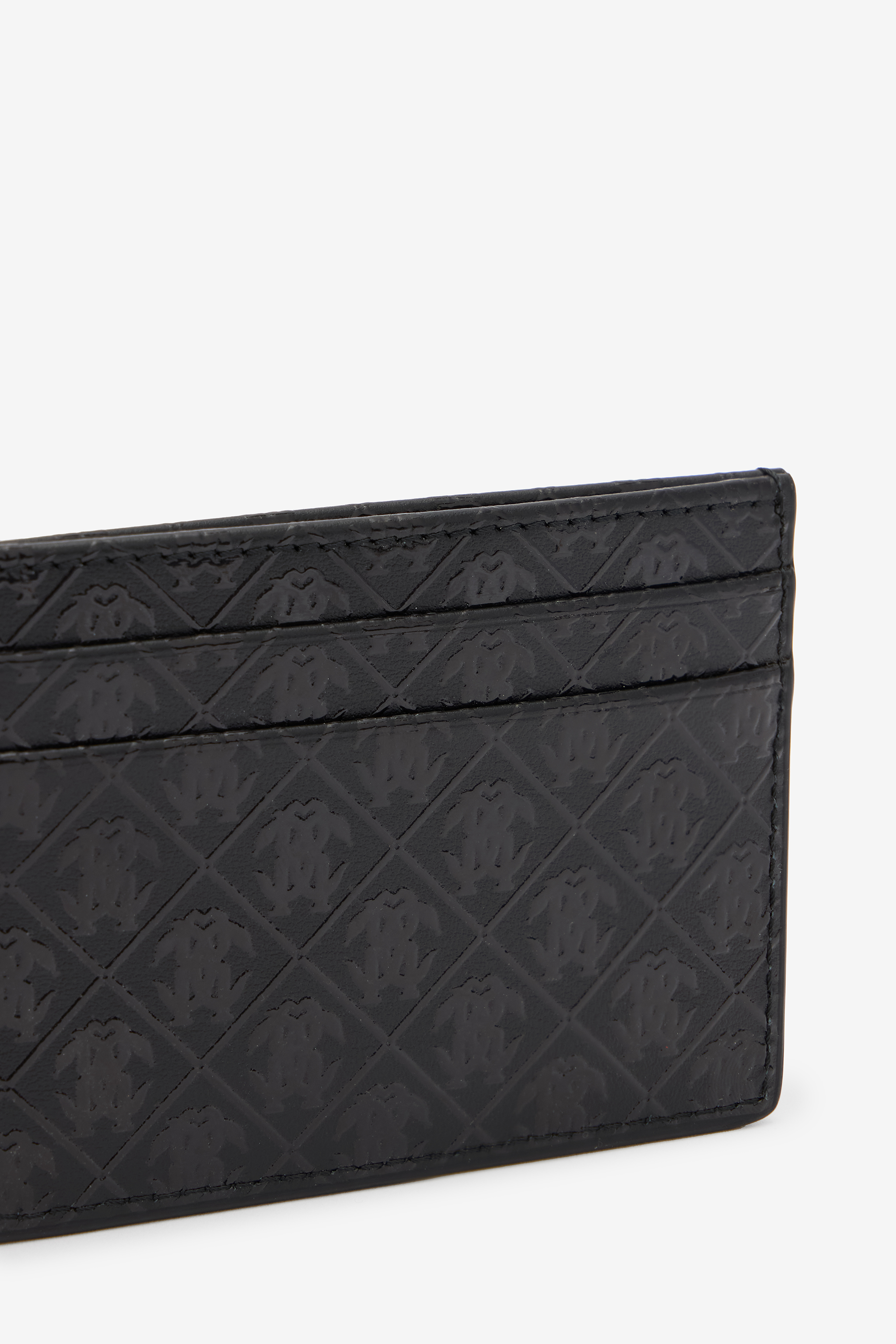 Roberto Cavalli Card Holder With All-over Mirror Snake Monogram In Black