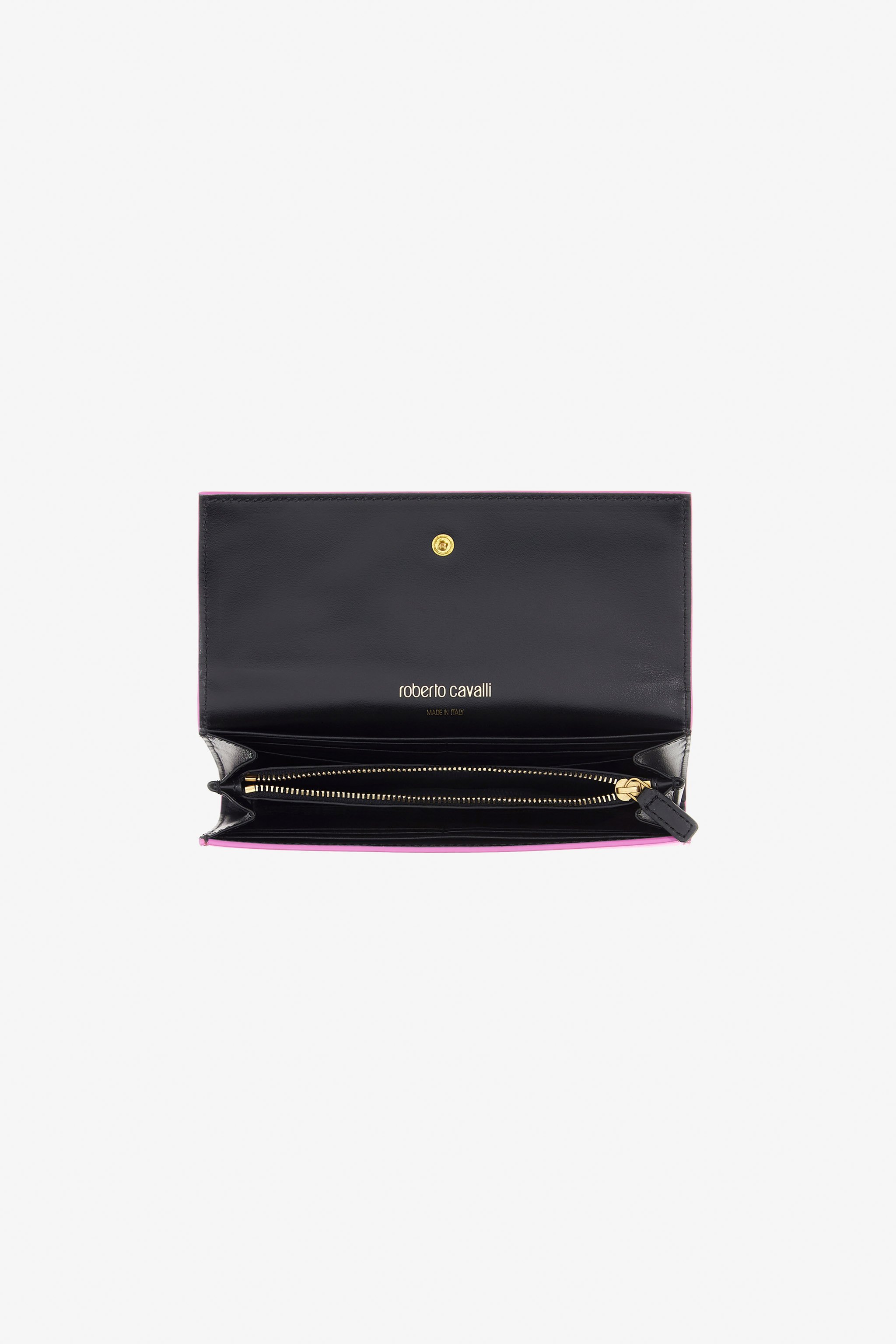 Roberto Cavalli Wallet With Monogram Rc In Fuchsia