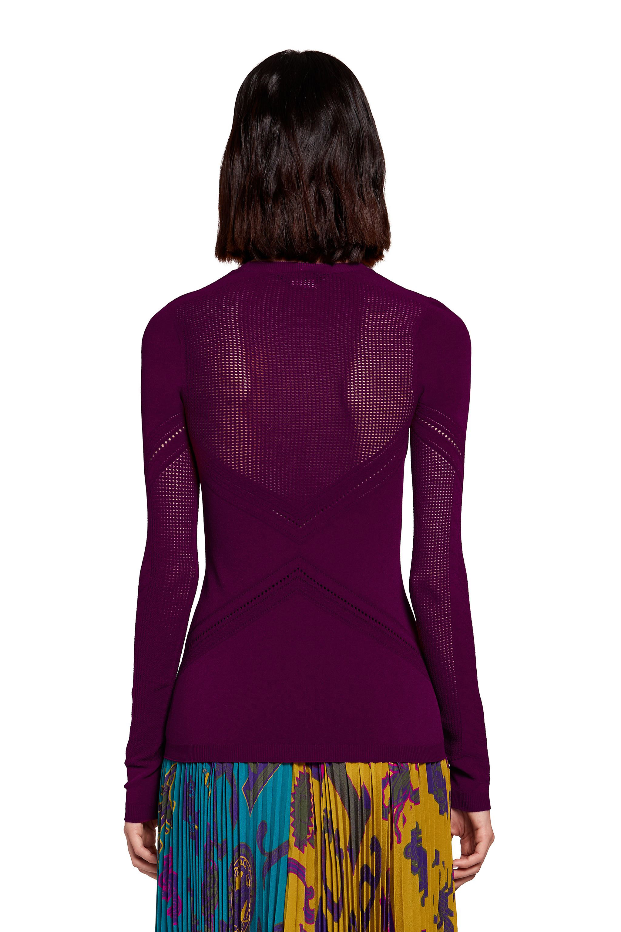 Roberto Cavalli Open Knit Detailed Jumper In Purple