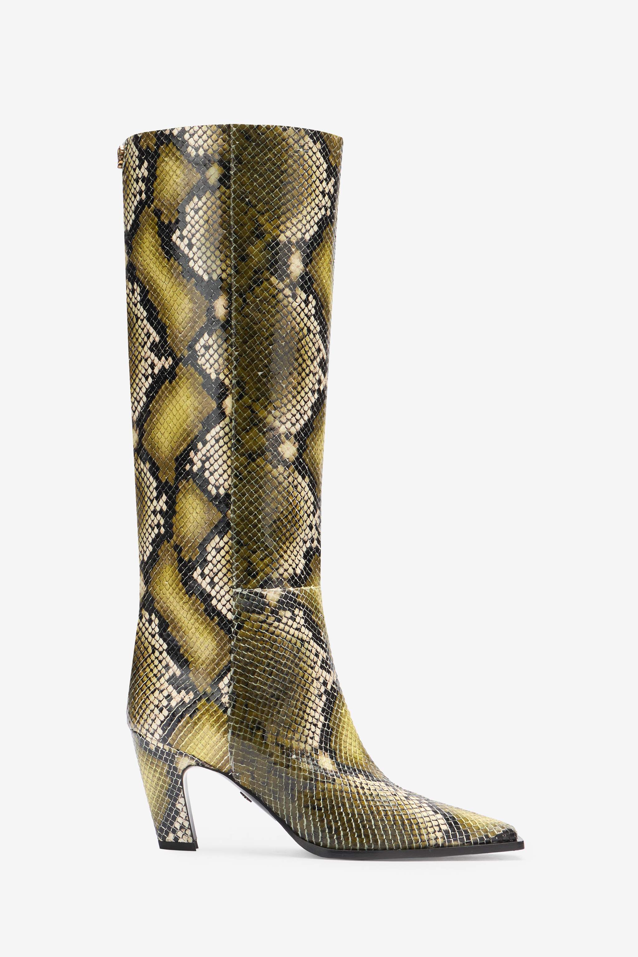  Roberto Cavalli Knee-high Boots With Python Print - Female Shoes Dark Green 36 