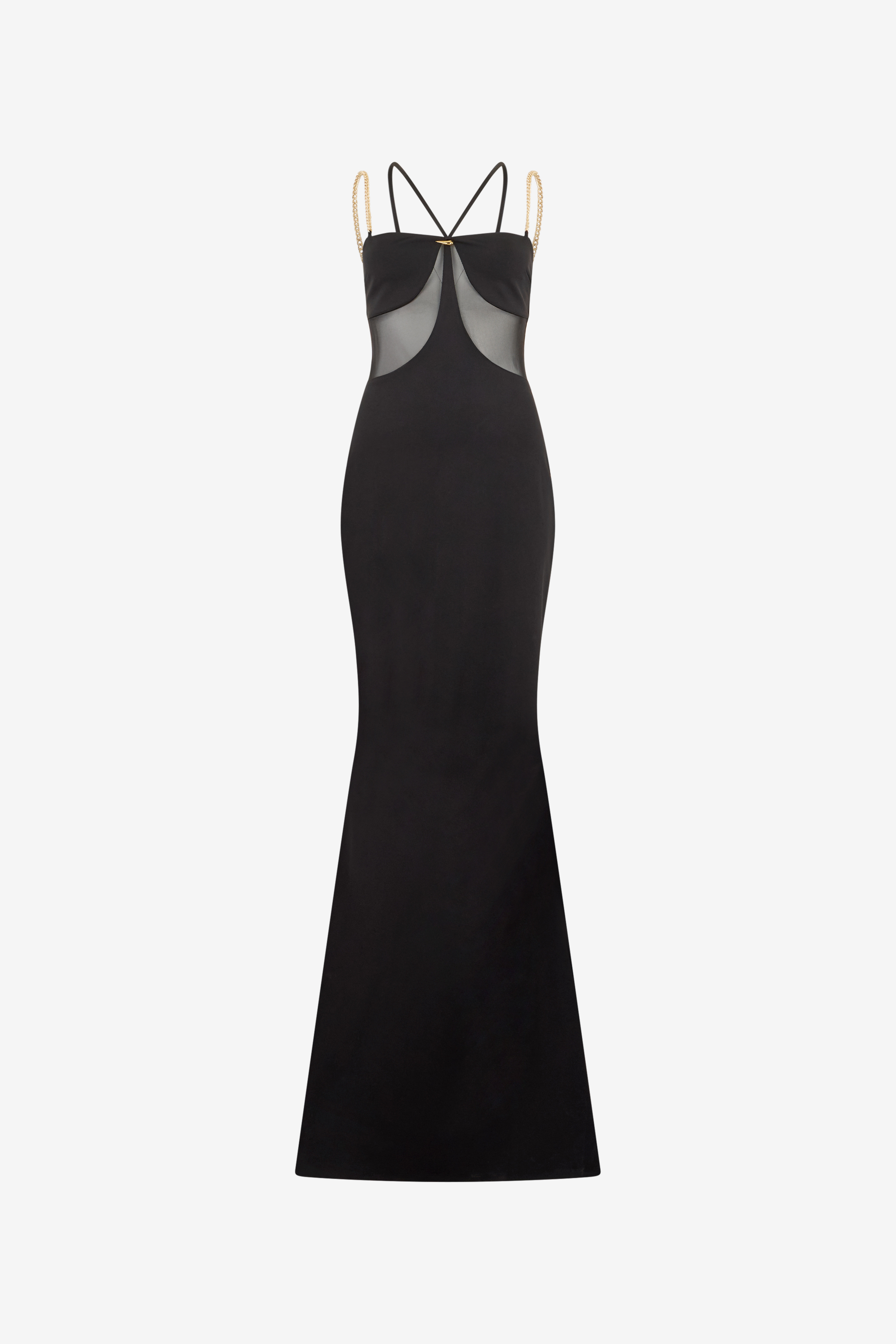 Roberto Cavalli Women's Black Maxi Dress With Chain Straps - Ready To Wear