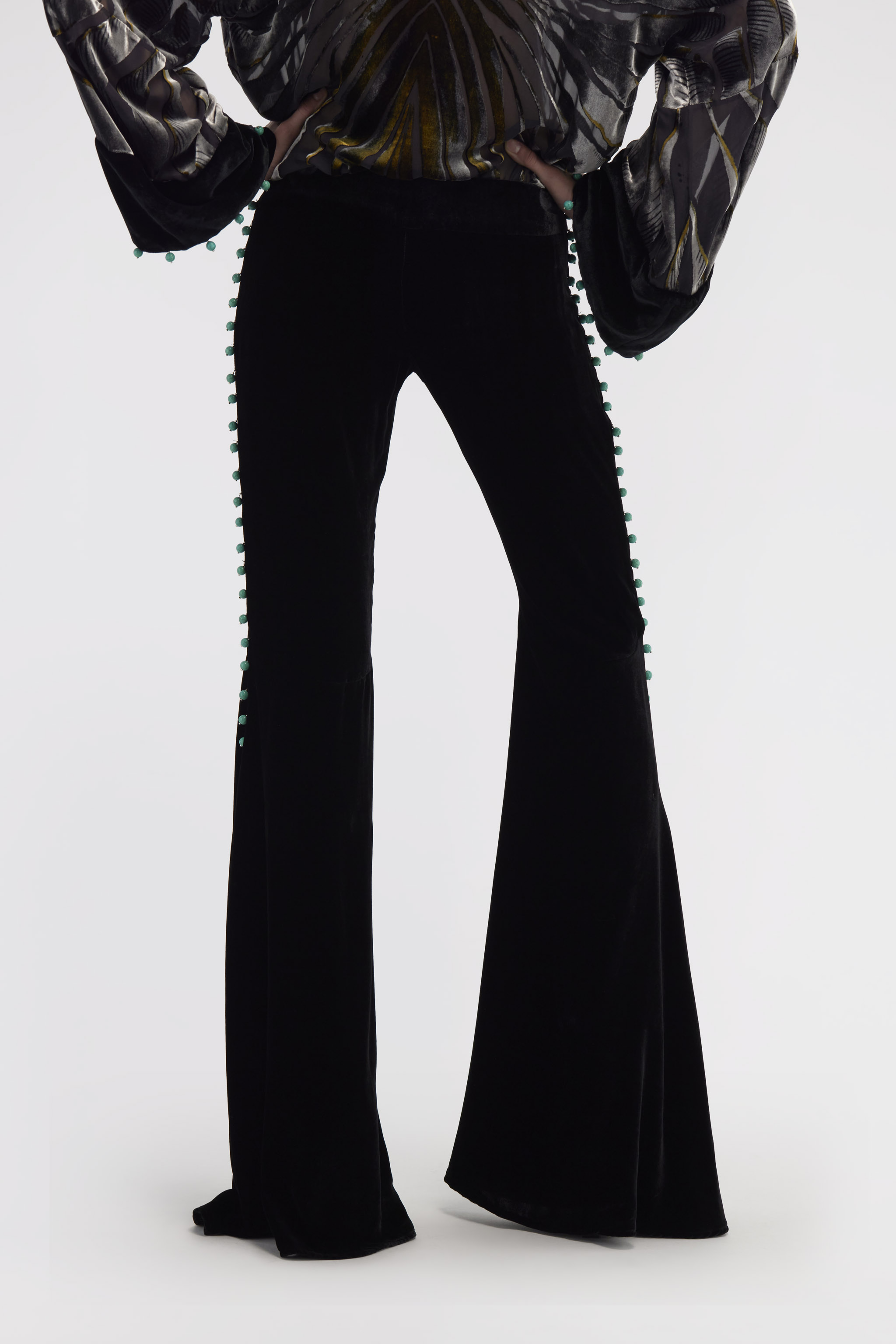 Roberto Cavalli Flare Black Trousers In Black