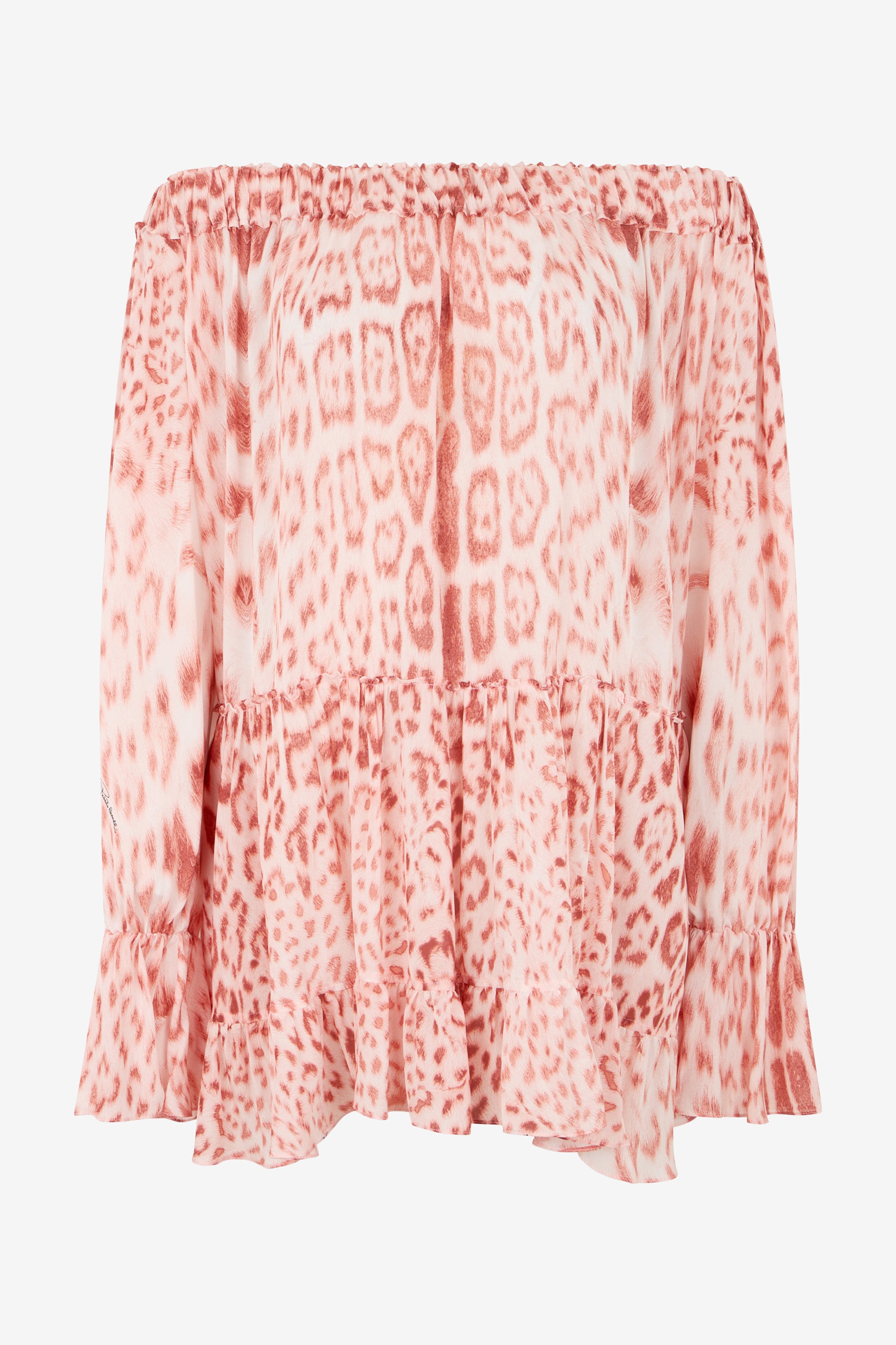 Roberto Cavalli Jaguar Pink Print Mini Dress