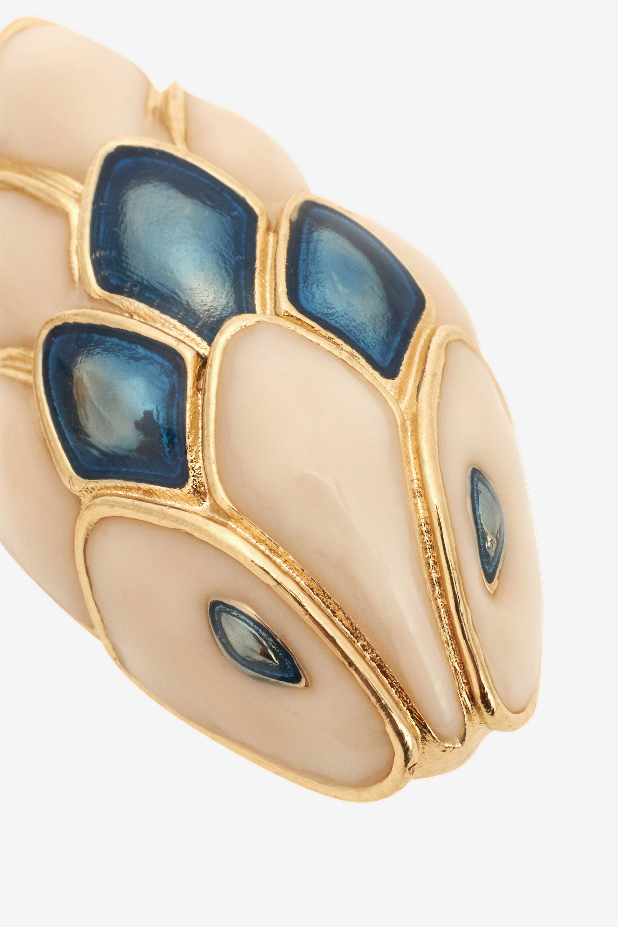 Roberto Cavalli Snake Clip-on Earrings In Dark Blue