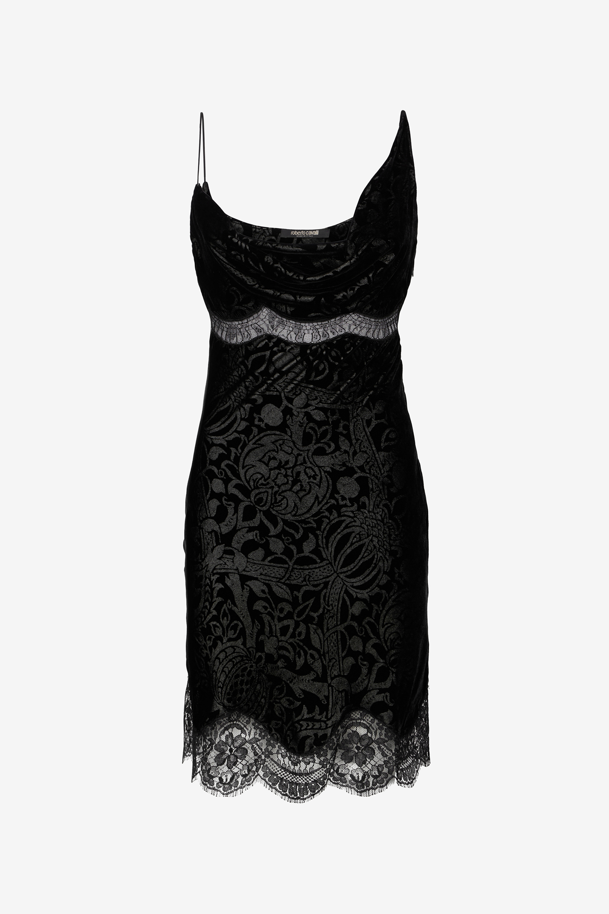 Roberto Cavalli Women's Black Mini Dress With Lace - Woman Dresses