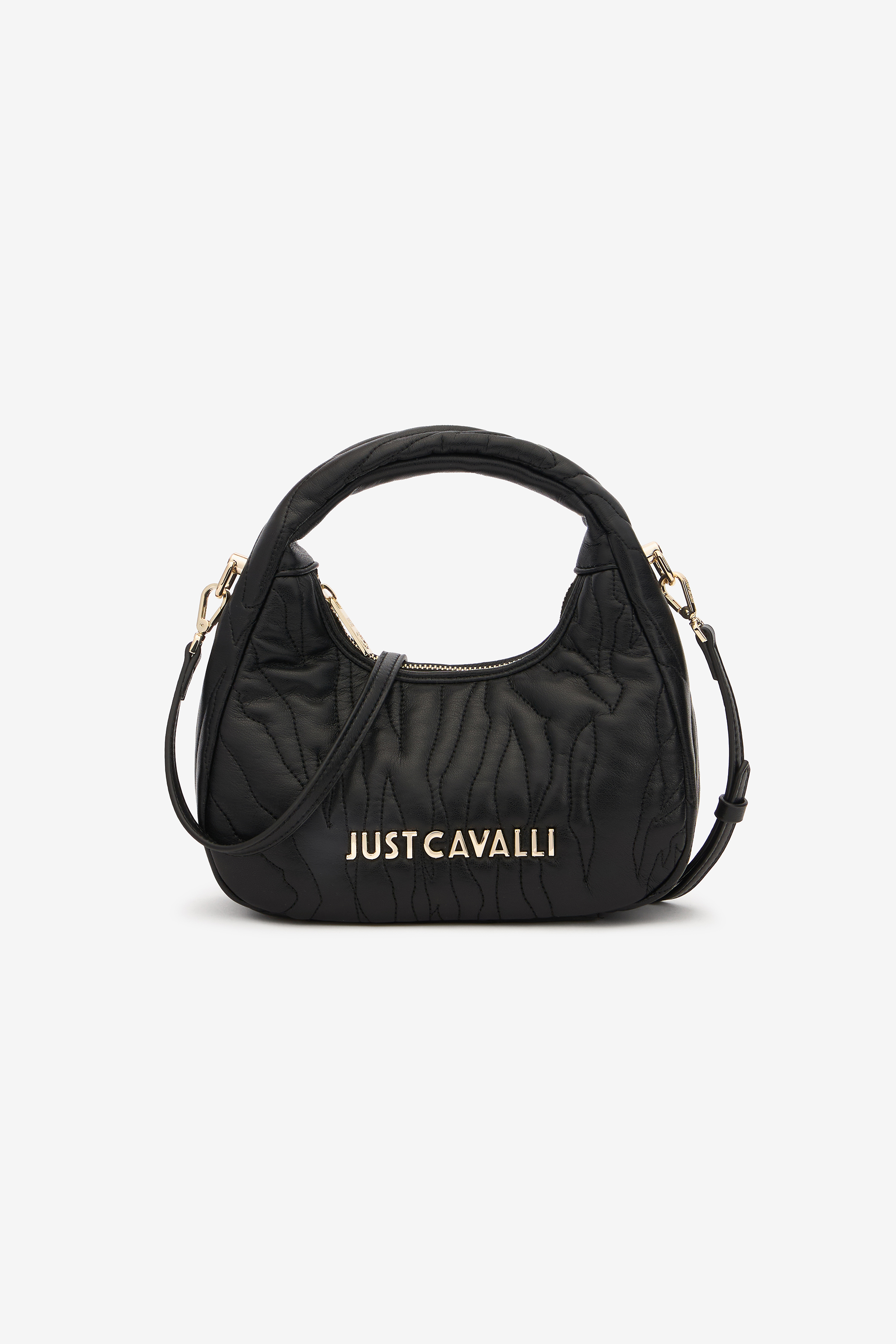 ROBERTO CAVALLI ABGESTEPPTE HOBO-TASCHE MIT LOGO 