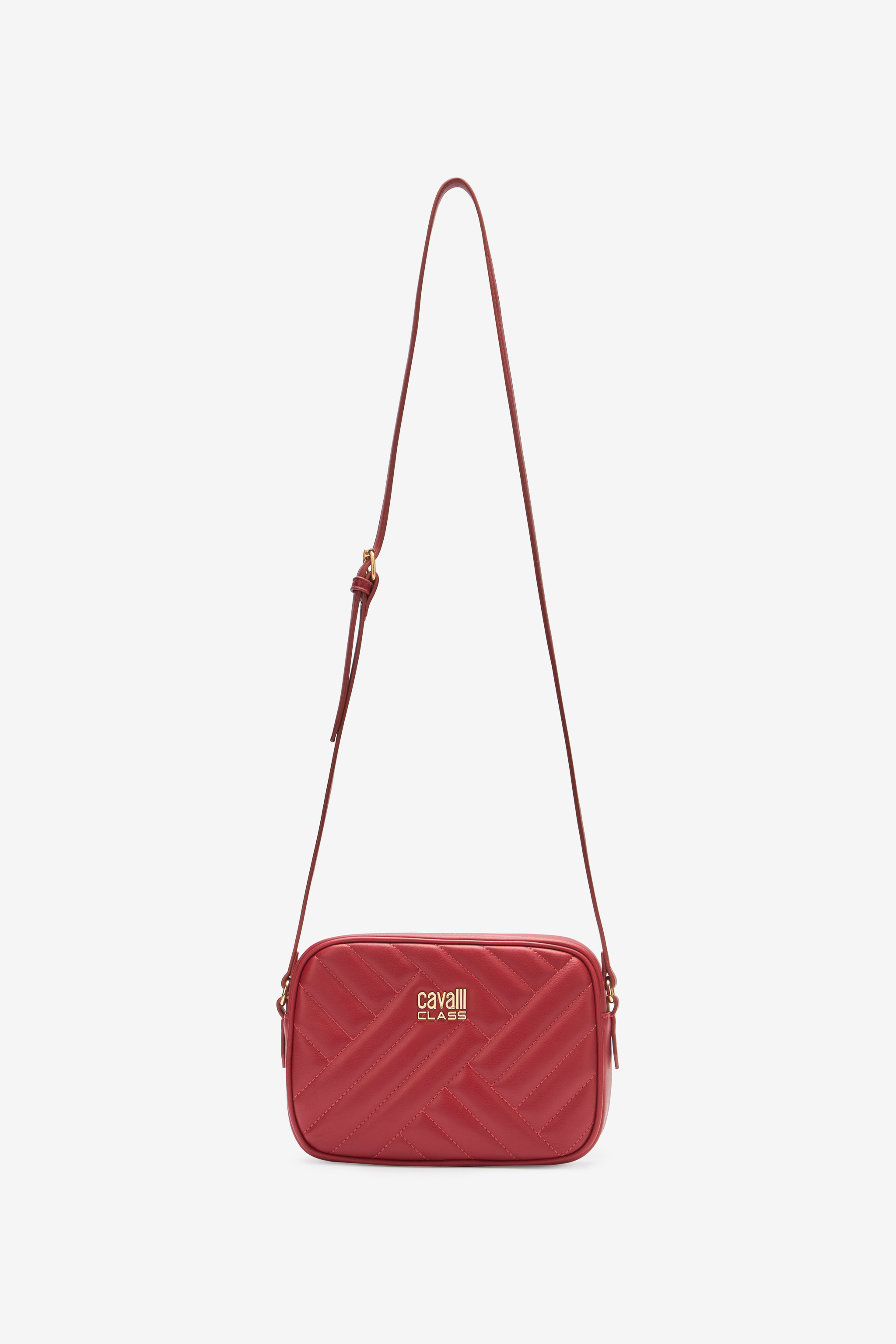 Roberto Cavalli Women's Red Bag With Cavalli Class Chain Shoulder Strap - Woman Bags