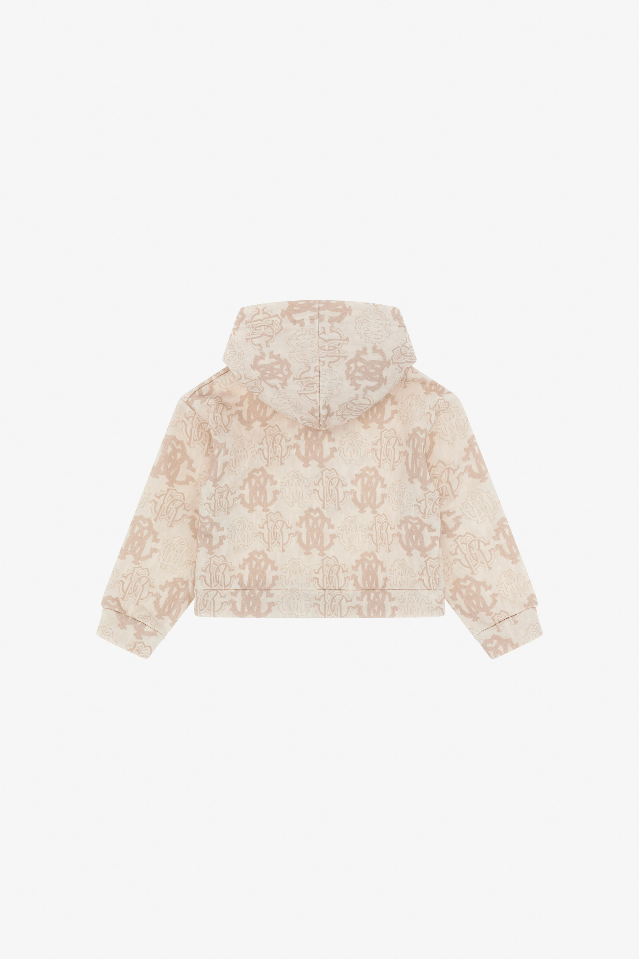 Roberto Cavalli Sweatshirt With All-over Rc Monogram In Light Brown