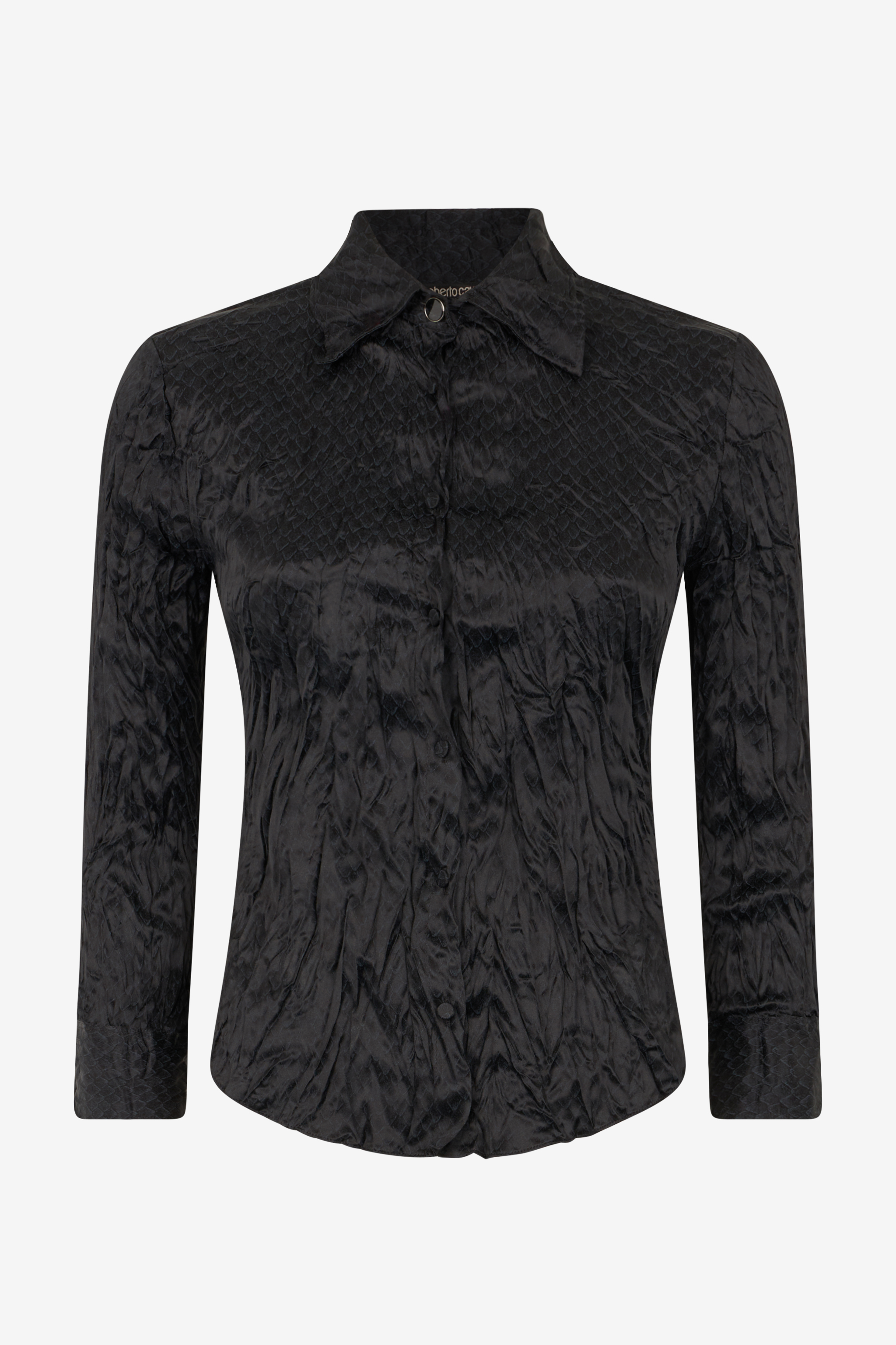 Roberto Cavalli Shirt With Python Print In Black