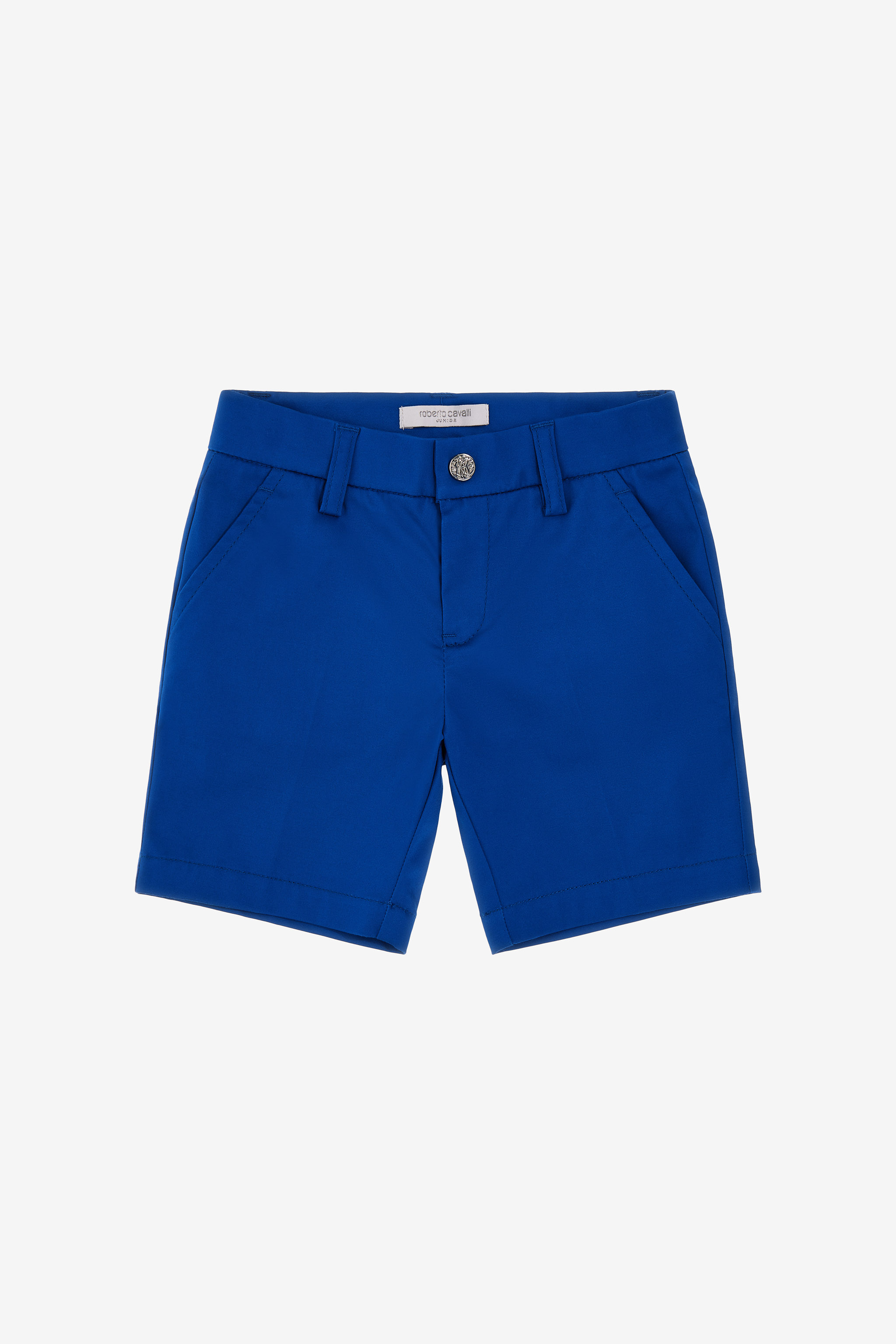Roberto Cavalli Shorts With Logo In Blue