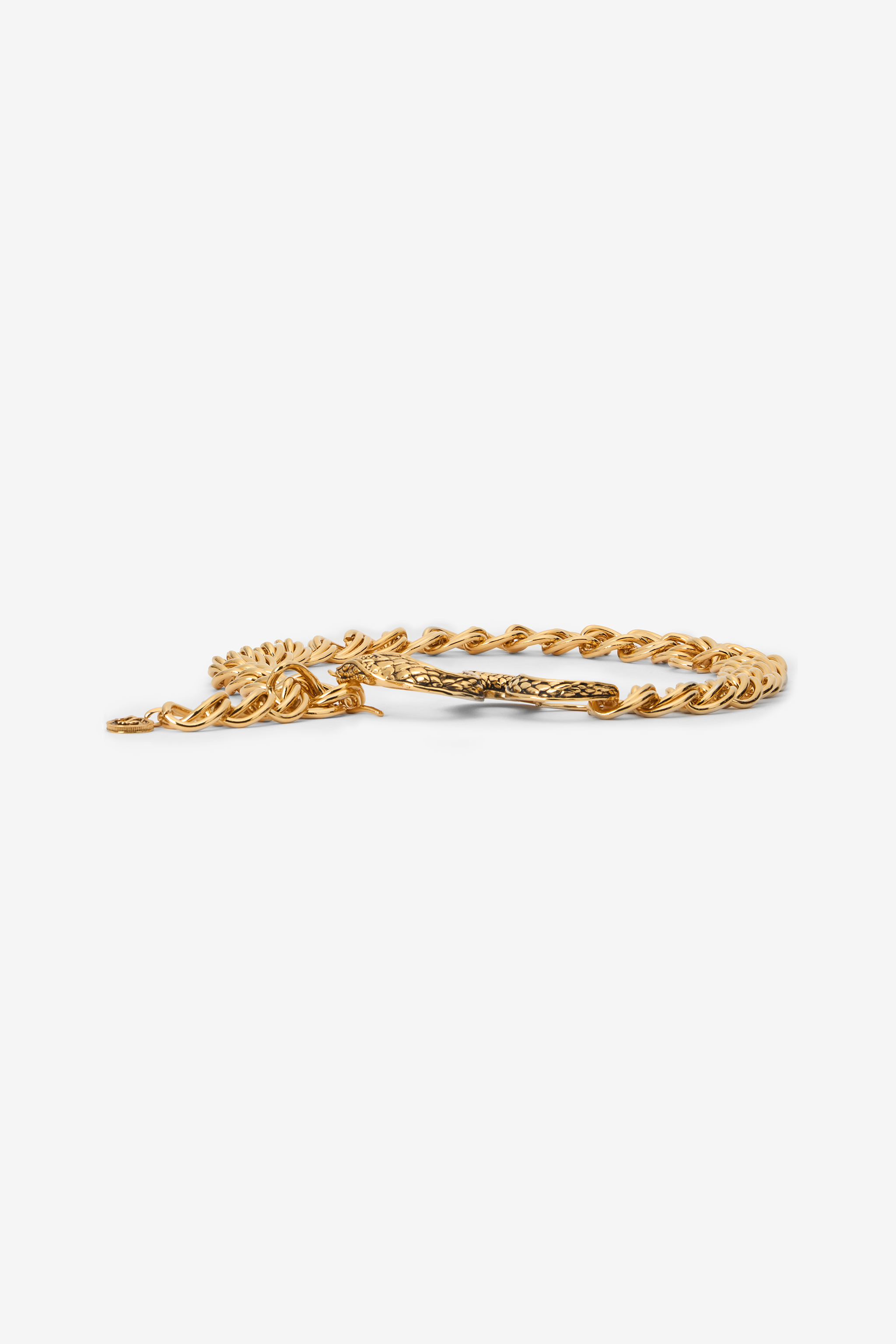 Roberto Cavalli Women's Gold Antique Chain Belt With Snake Detail - Accessories Old