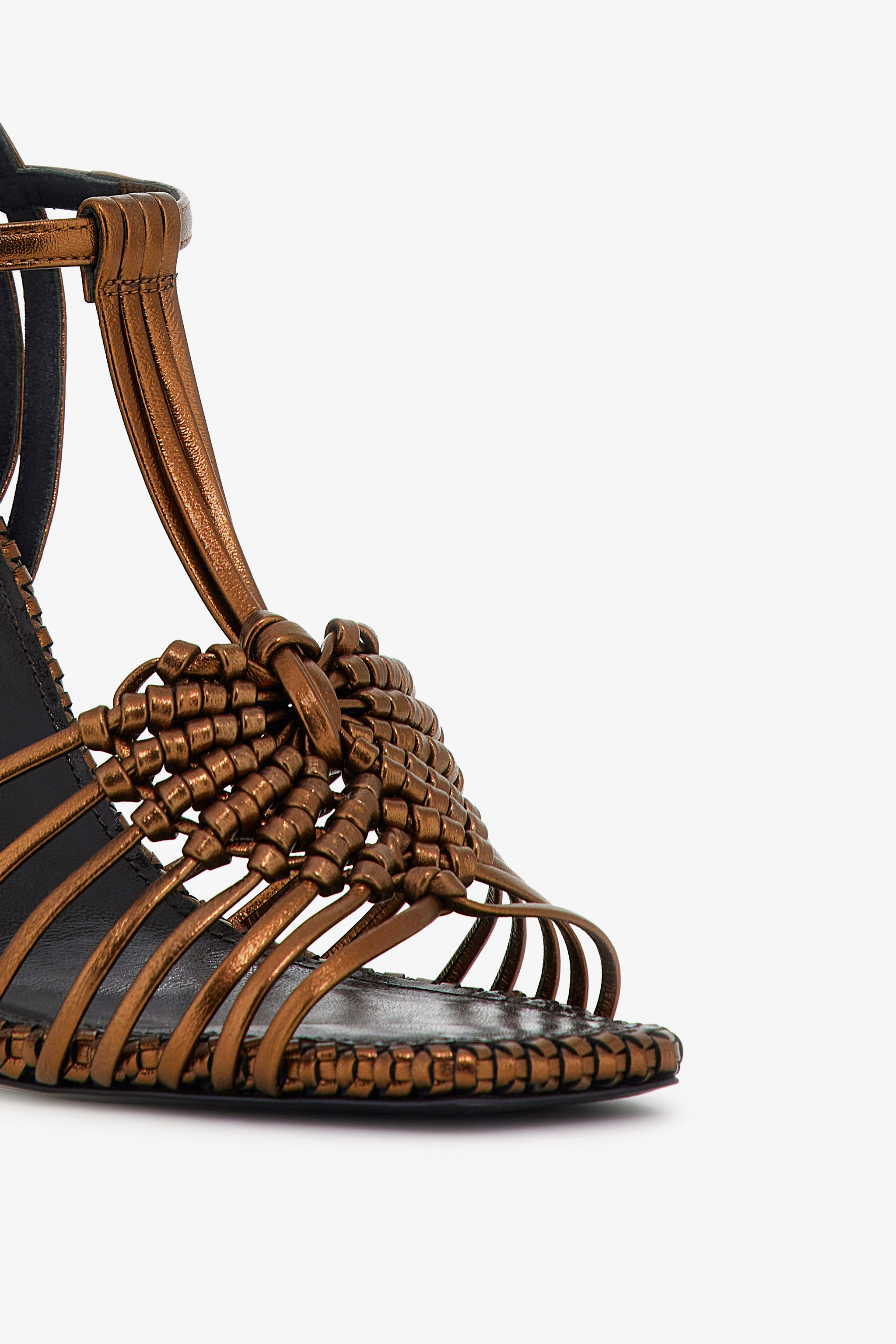 ROBERTO CAVALLI SANDALEN MIT GEFLOCHTENEM ABSATZ 