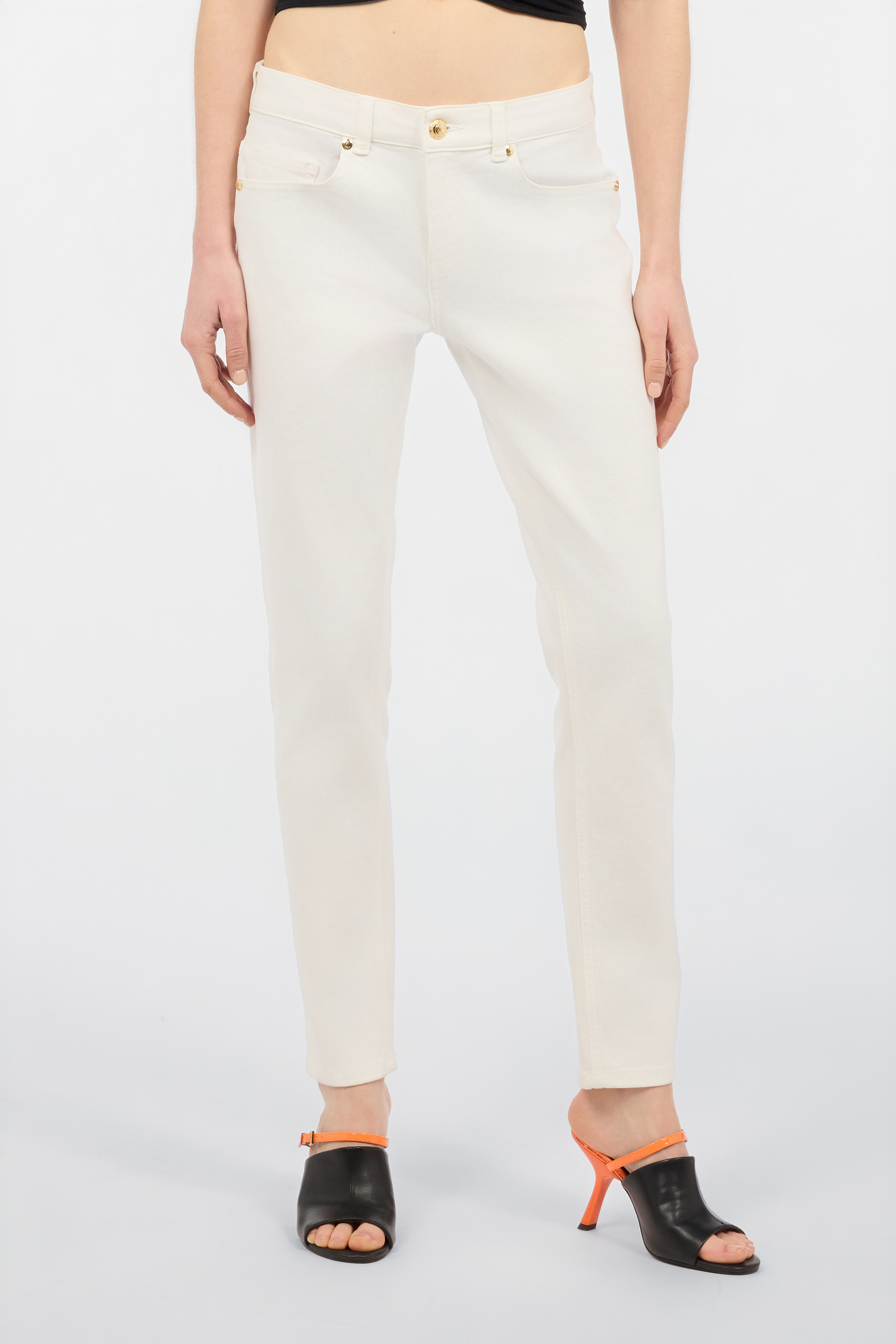 Roberto Cavalli Straight Leg Pants In White