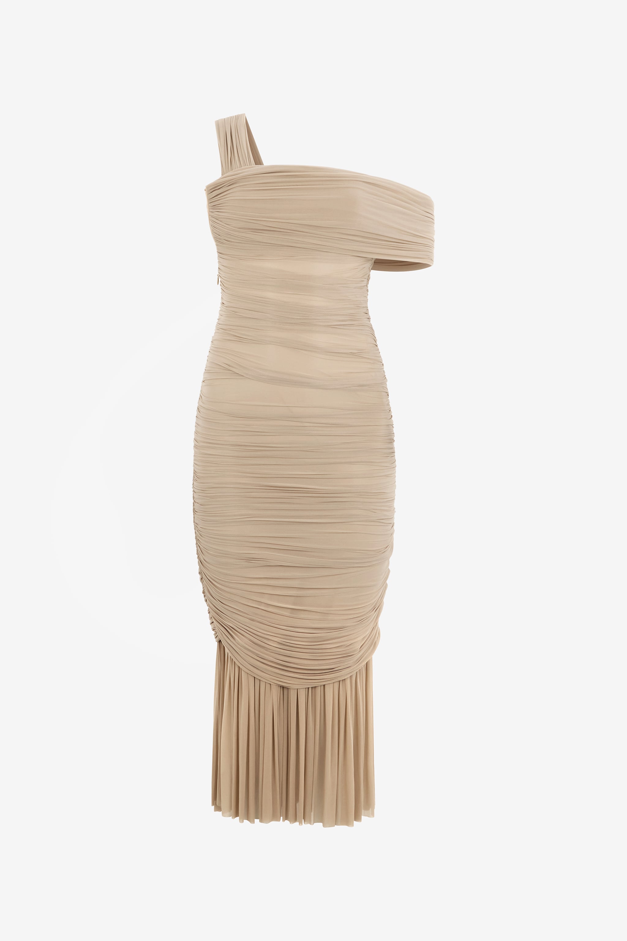 Roberto Cavalli Nude Midi Dress With Ruffles | Thumbnail 7