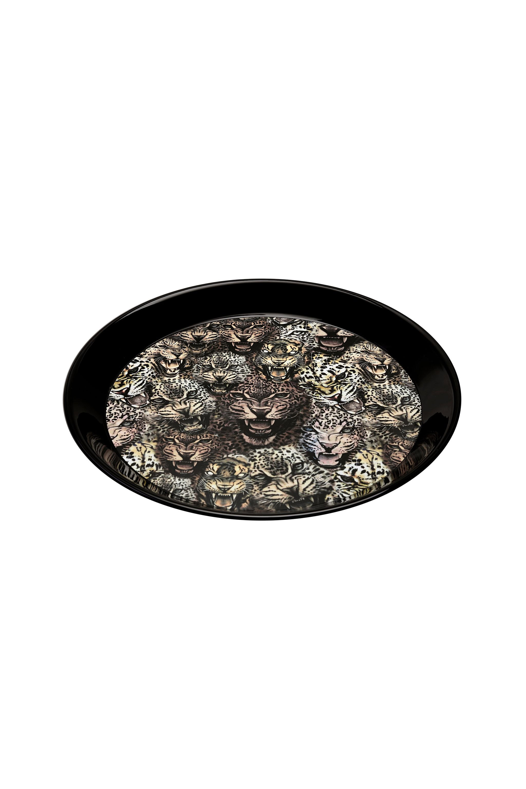 Roberto Cavalli Queen Of Arizona-print Round Tray In Multi