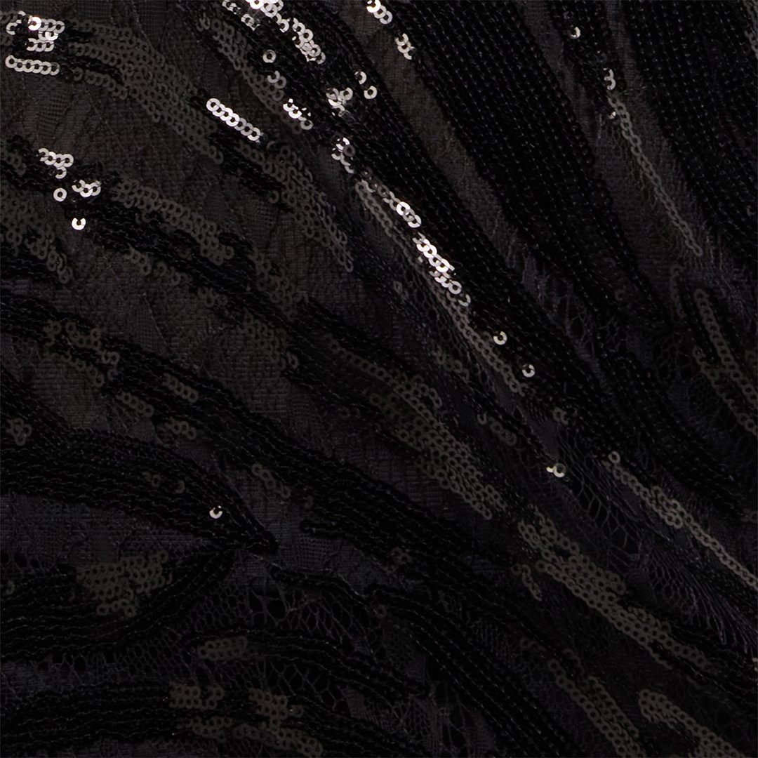 Roberto Cavalli See-through Dress With Zebra Sequin Pattern In Black