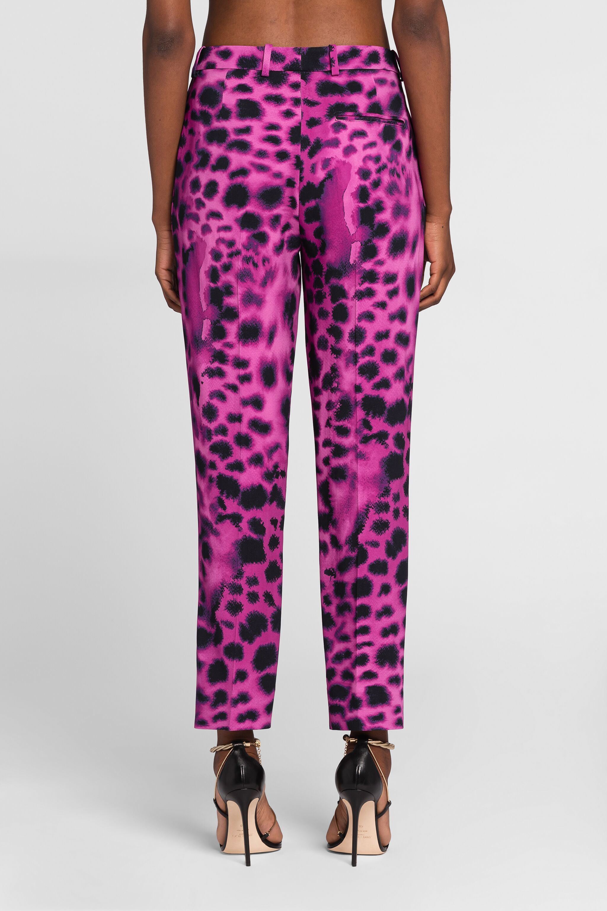 Roberto Cavalli Pattern Printed Straight Tube Trousers In Purple