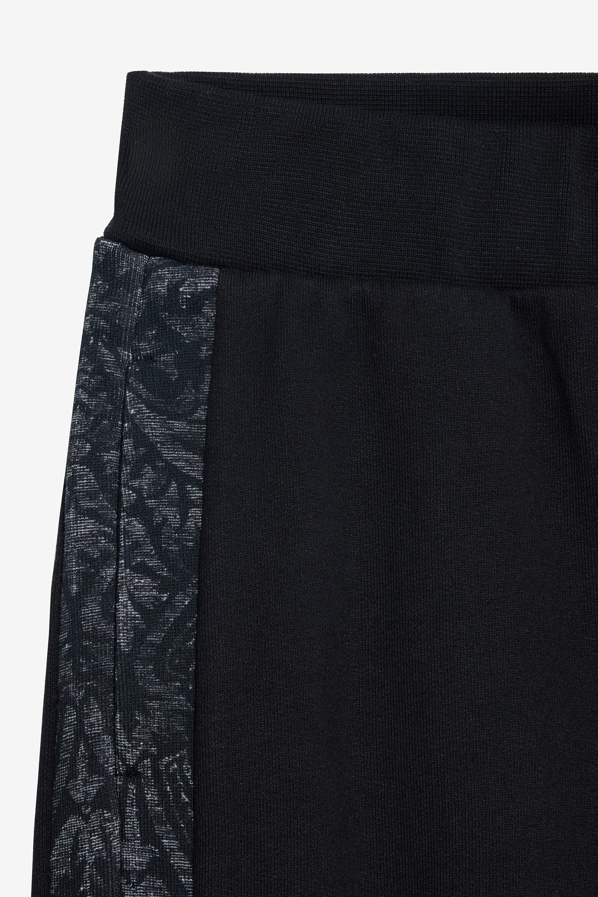 Black Bermuda Shorts with Jacquard Inserts