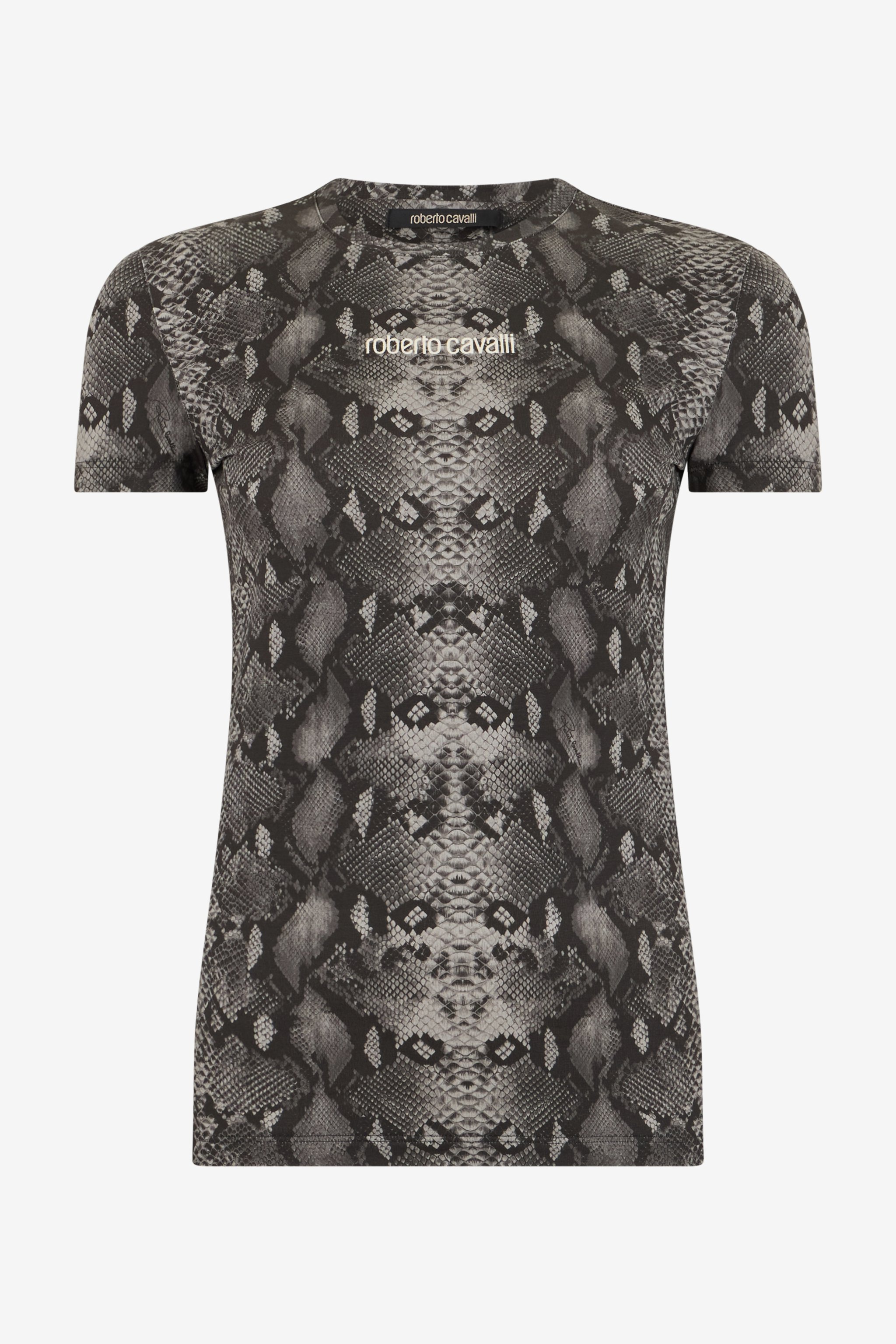 Roberto Cavalli Women's Dark/Grey Python Print T-Shirt - T-Shirts Python