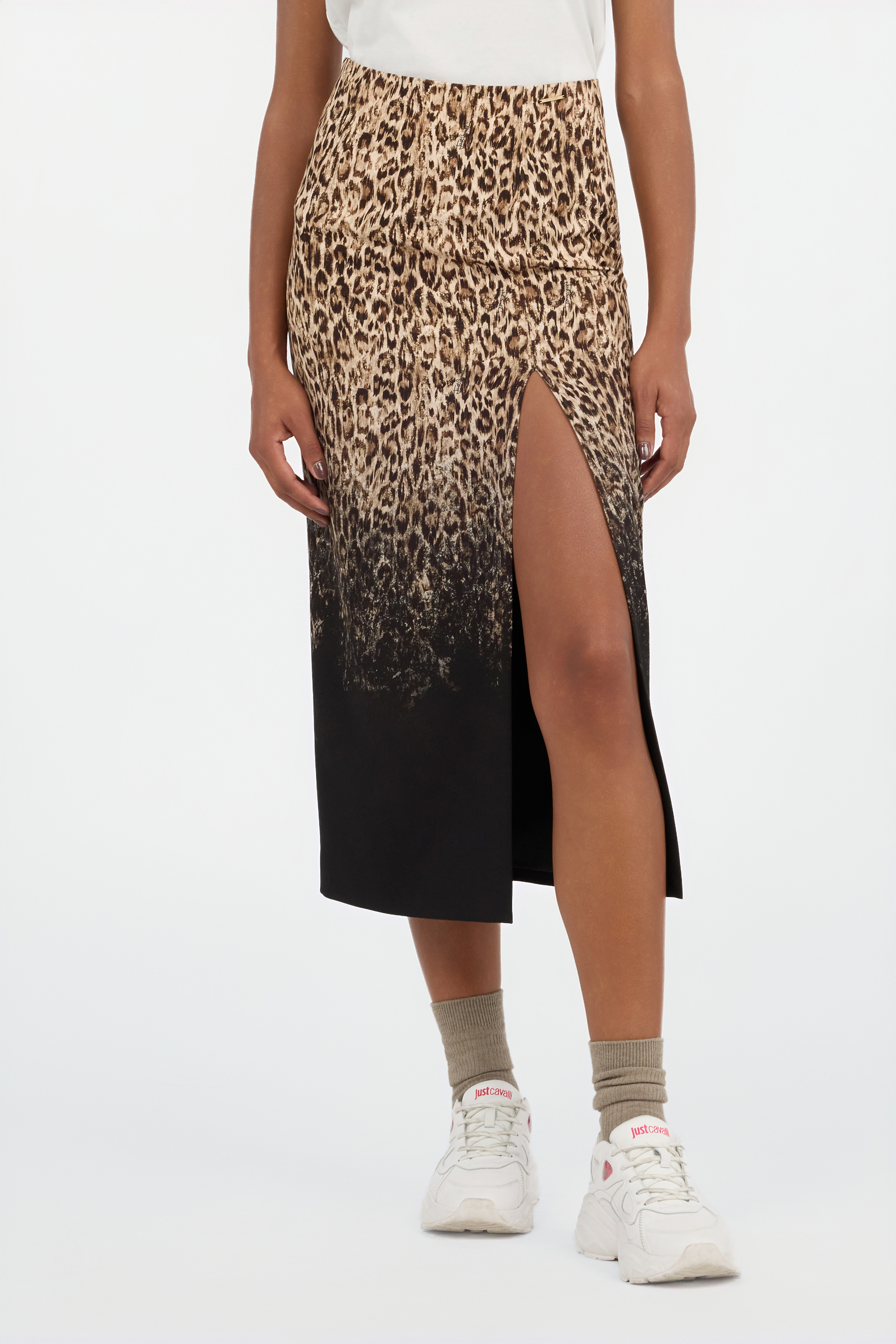Leopard Print Midi Skirt