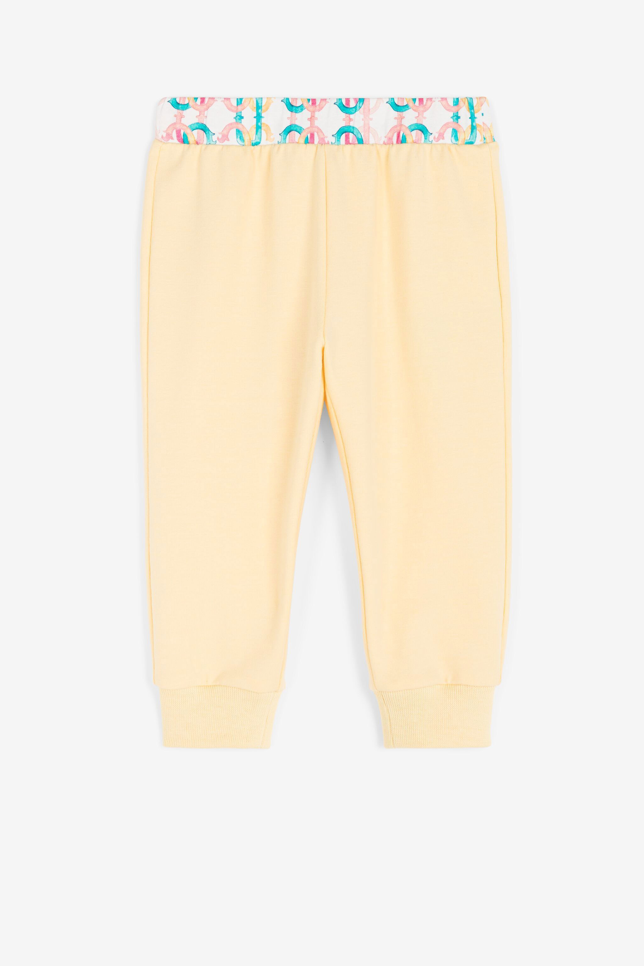 Roberto Cavalli Girls Yellow Monogram-Trim Track Pants - Trousers
