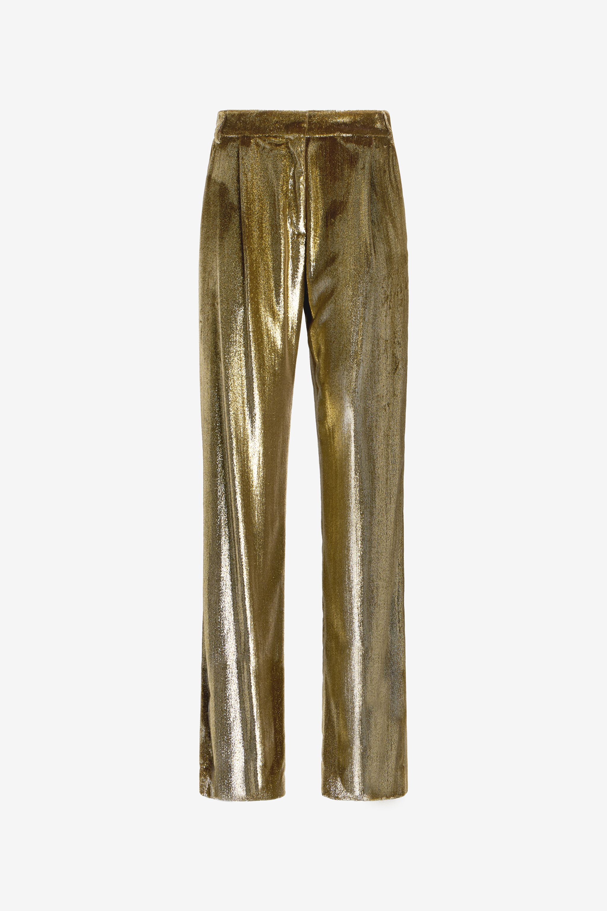 Roberto Cavalli Gold Velvet Long Pants