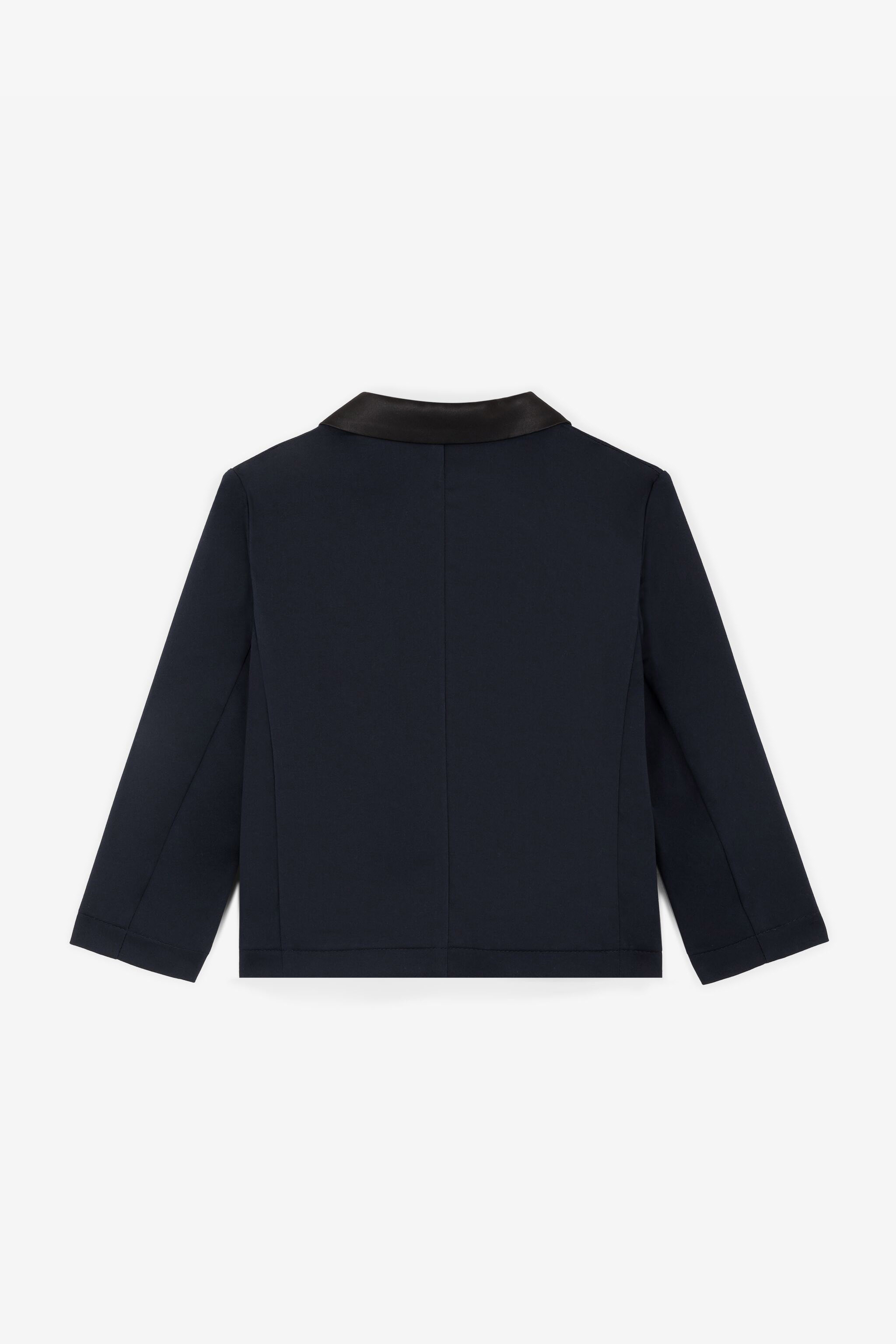Roberto Cavalli Rc Monogram-embroidered Cotton Blazer In Dark Blue